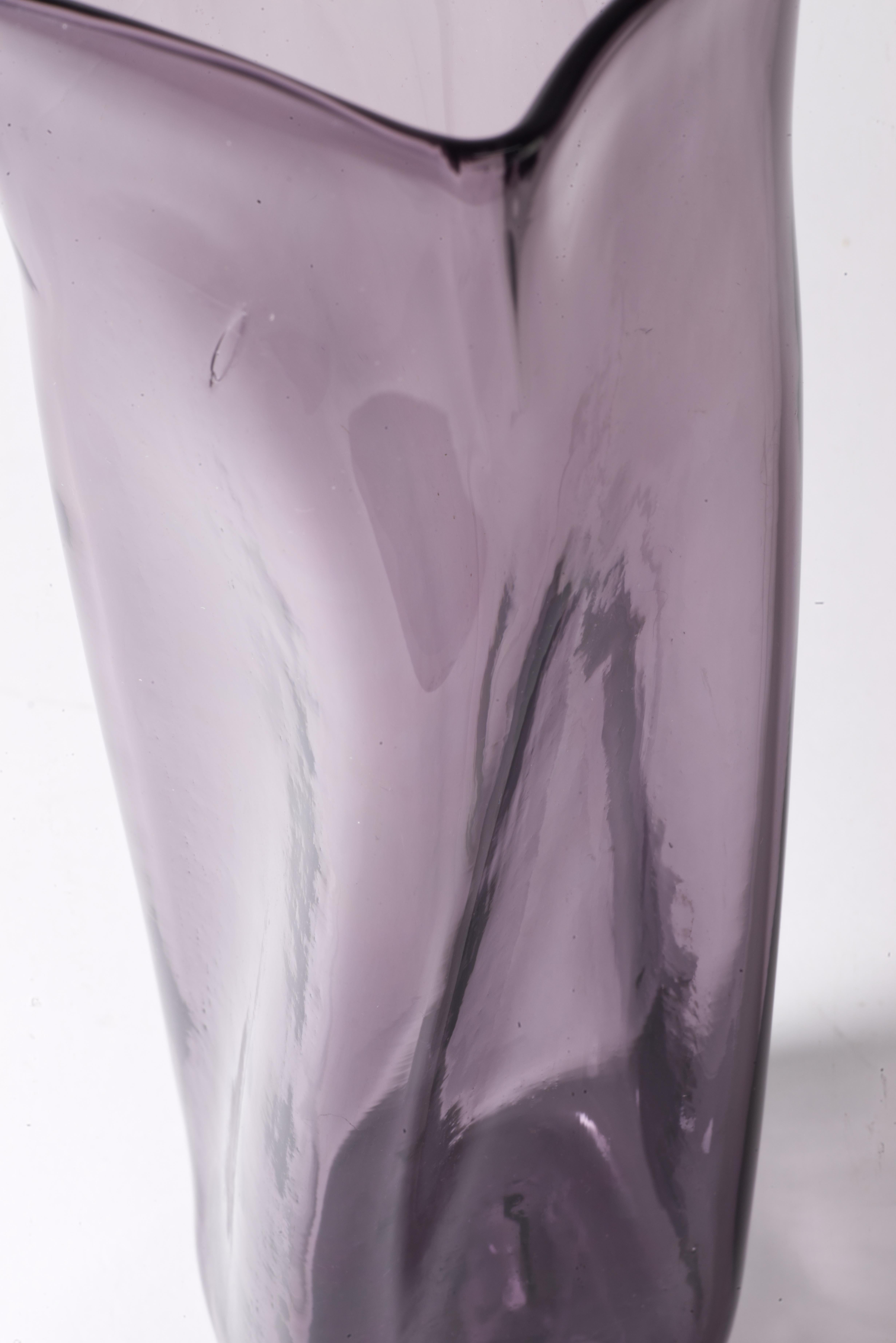 Rare Blenko Vase Lilac Glass, Signed, Mid Century Modern 1959-1960 4