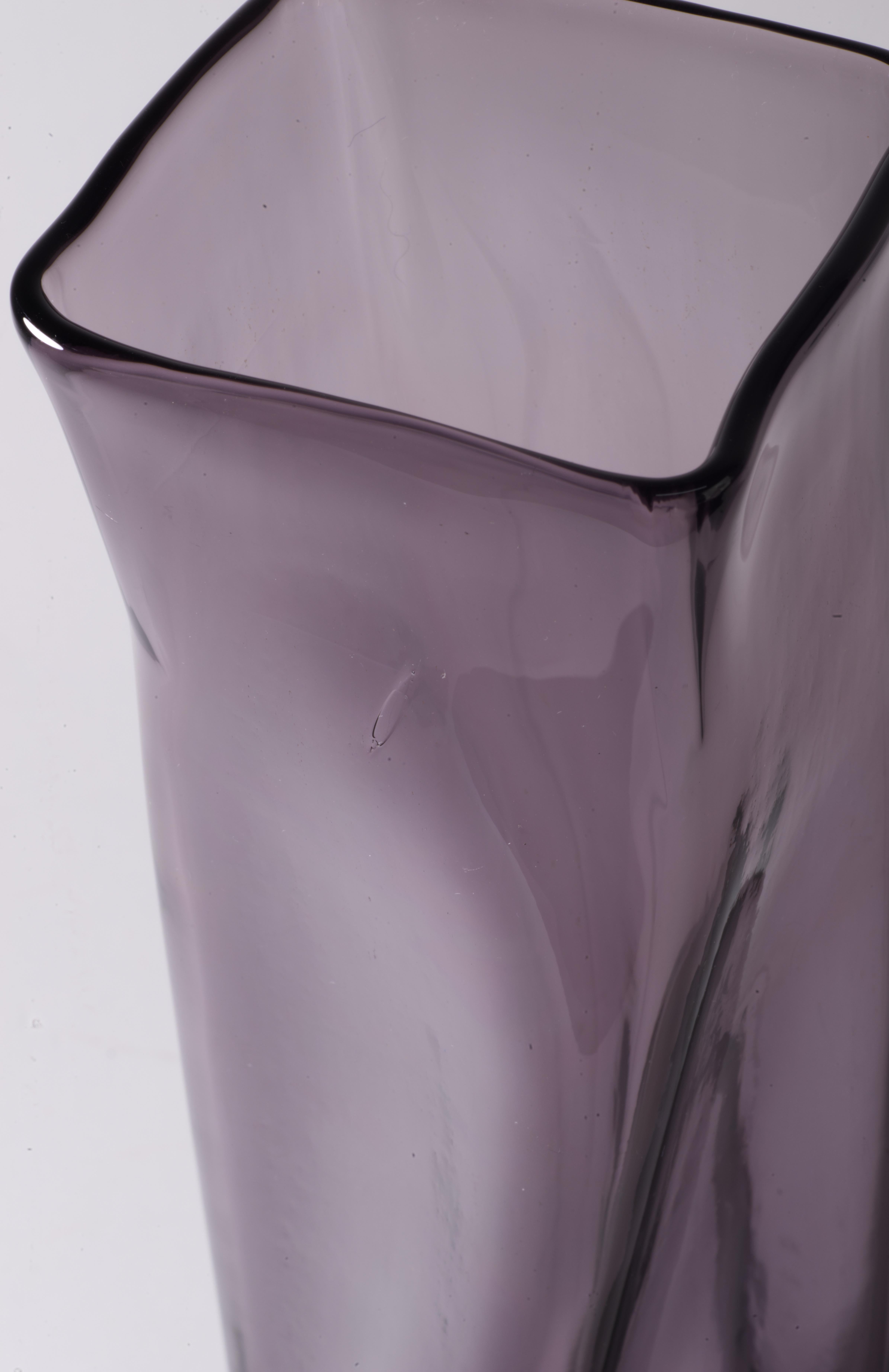 Rare Blenko Vase Lilac Glass, Signed, Mid Century Modern 1959-1960 5