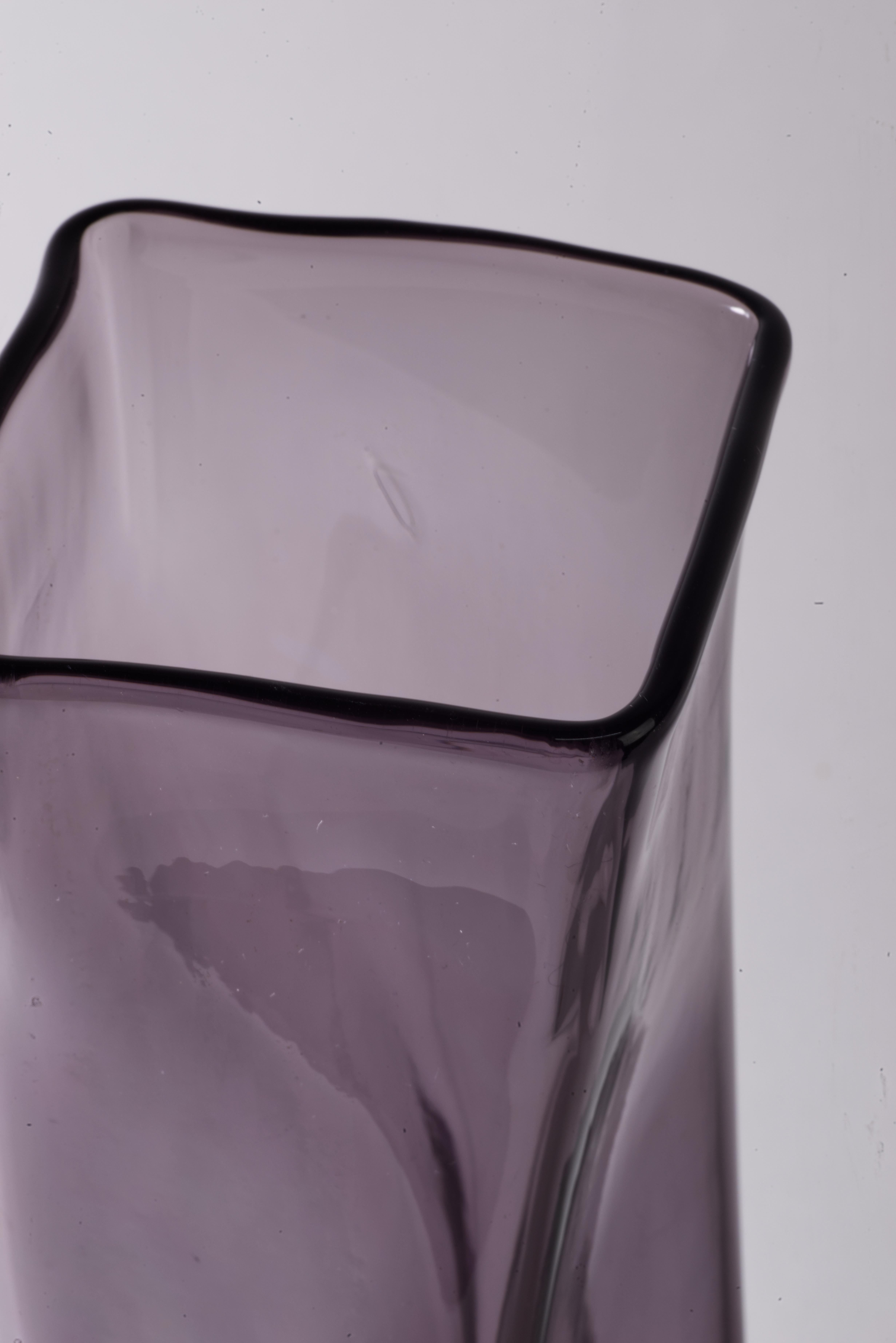 Rare Blenko Vase Lilac Glass, Signed, Mid Century Modern 1959-1960 6