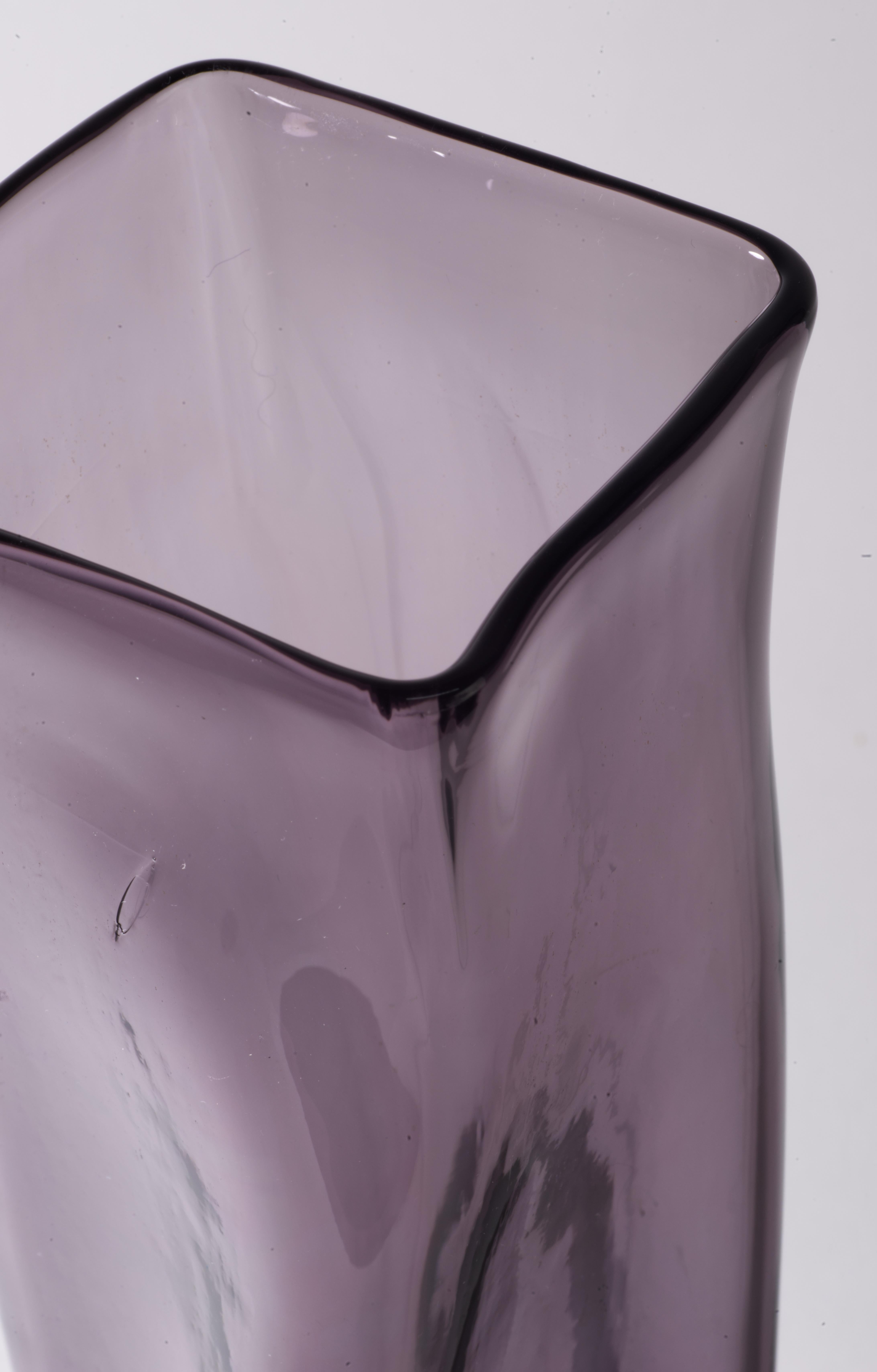 Rare Blenko Vase Lilac Glass, Signed, Mid Century Modern 1959-1960 7