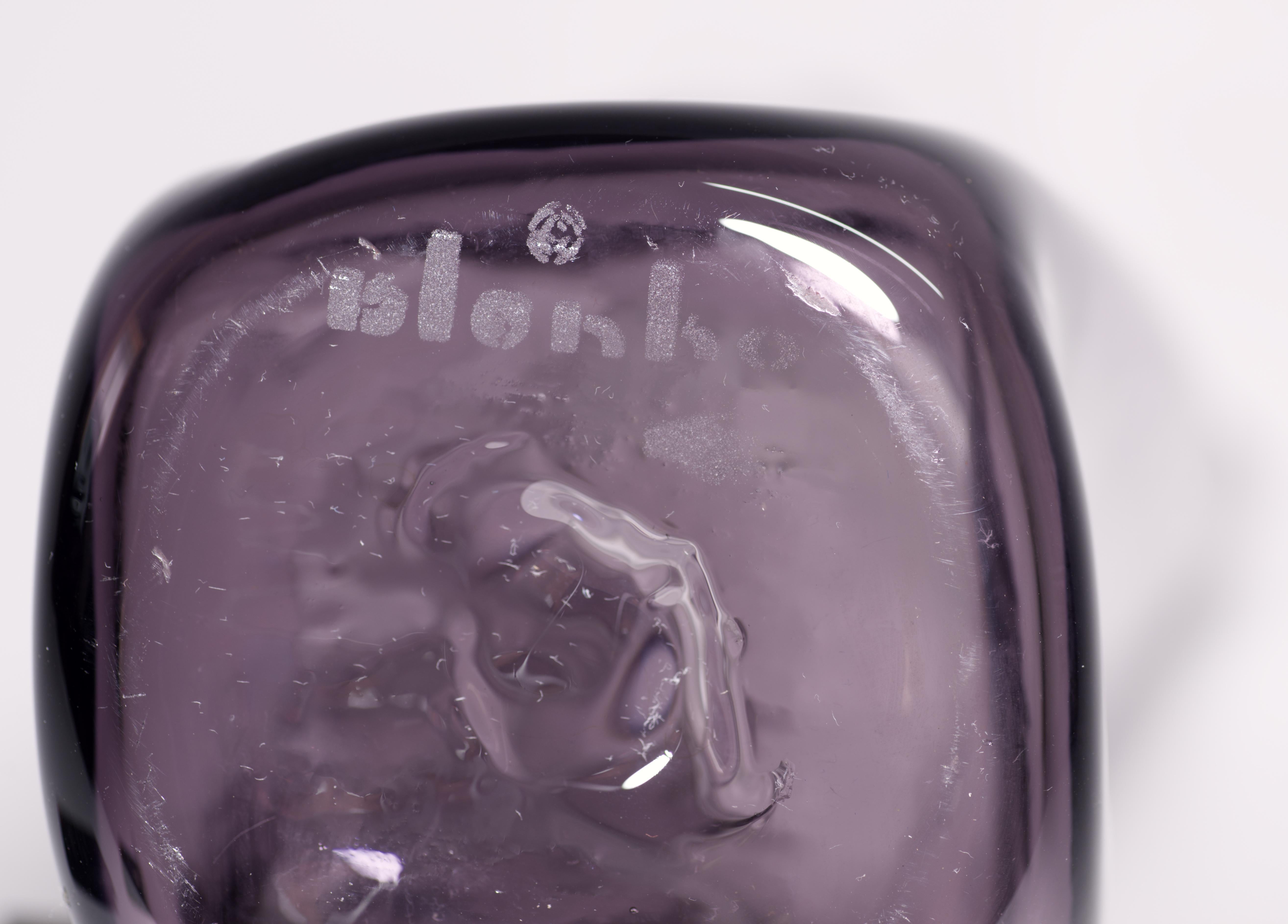 20th Century Rare Blenko Vase Lilac Glass, Signed, Mid Century Modern 1959-1960