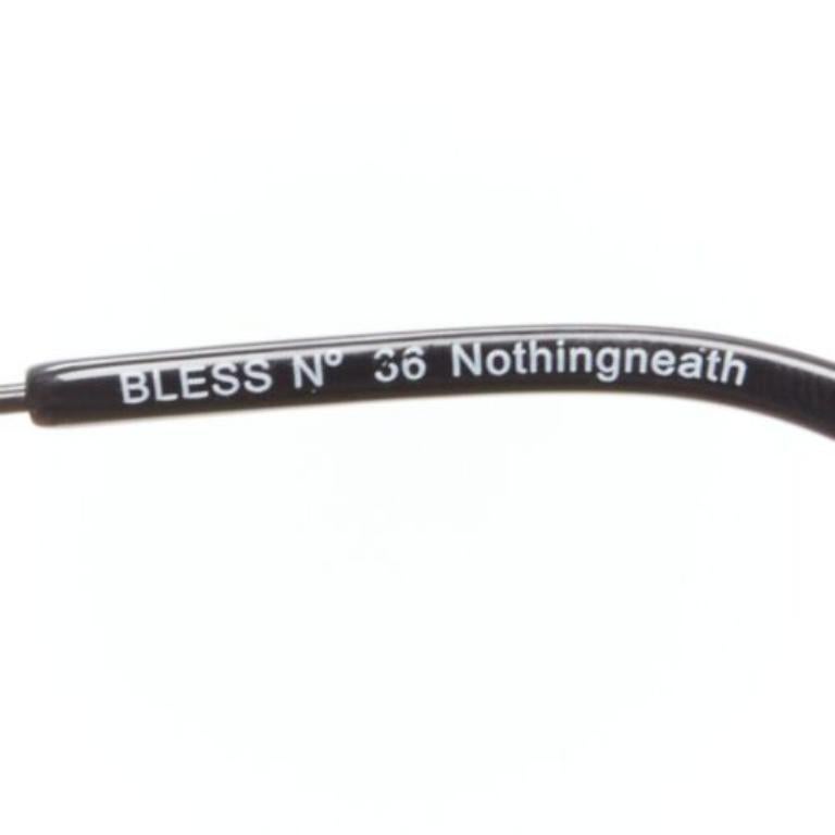 rare BLESS Duo Fringe black chain no lens aviator sunglasses For Sale 2