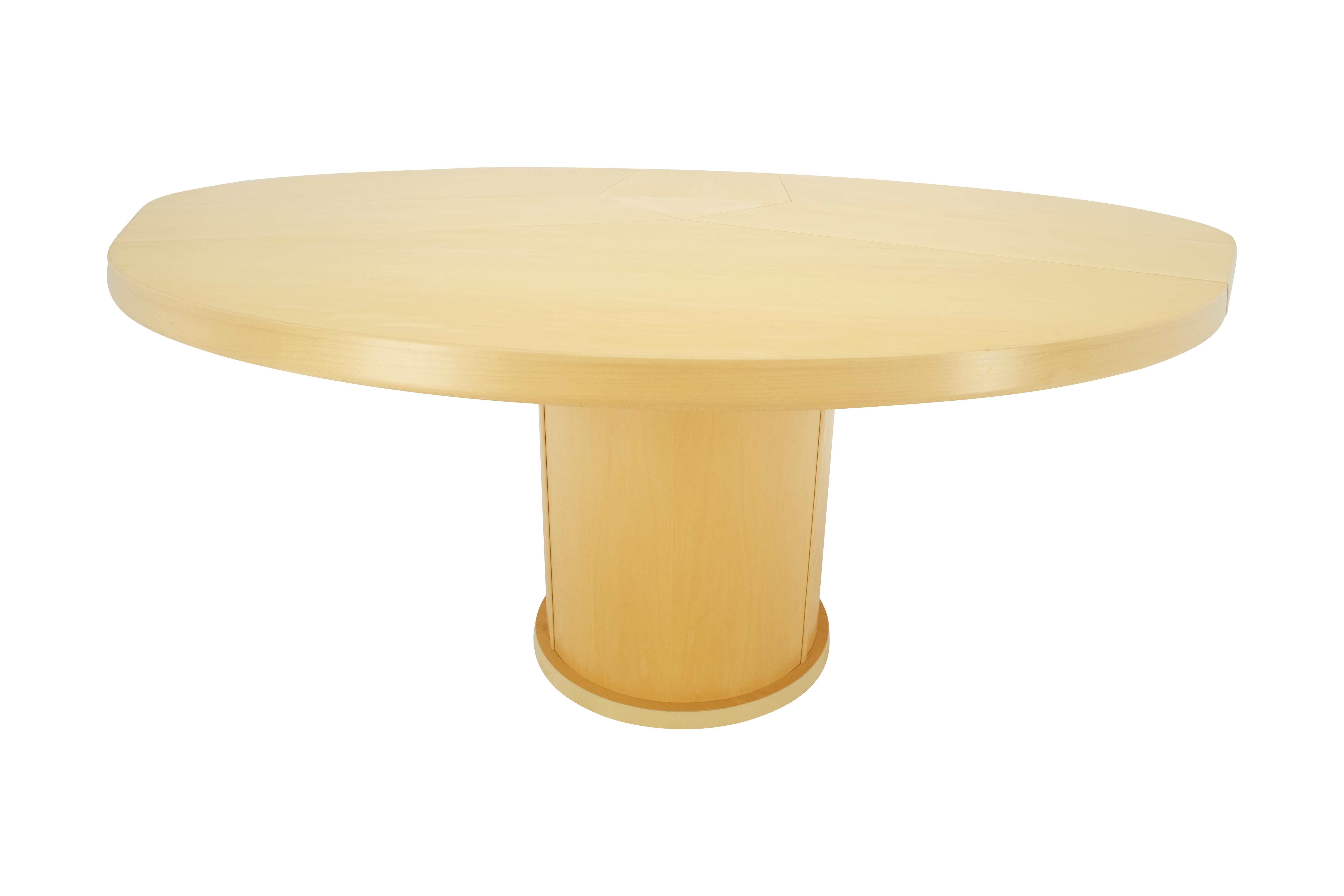 Seltener runder ausziehbarer, ausziehbarer Esstisch aus blondem Ahornholz mit 6 Stühlen, Dänemark MINT!  im Angebot 7