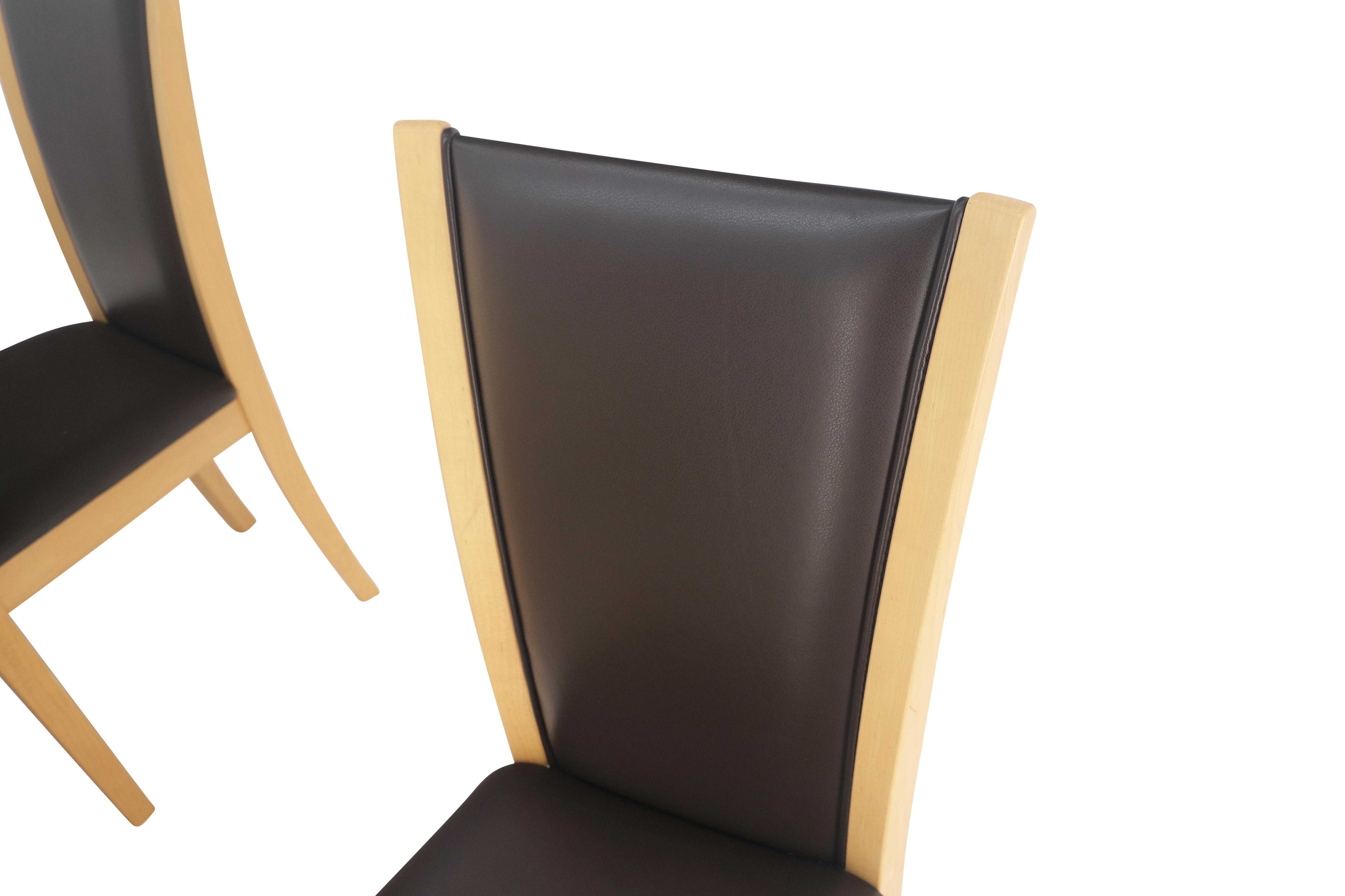 20ième siècle Rare table de salle à manger ronde extensible 6 chaises set Denmark MINT!  en vente