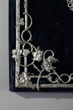 Rare Blotting Paper Case in Silvered Bronze and Porcelain by Maison Tahan