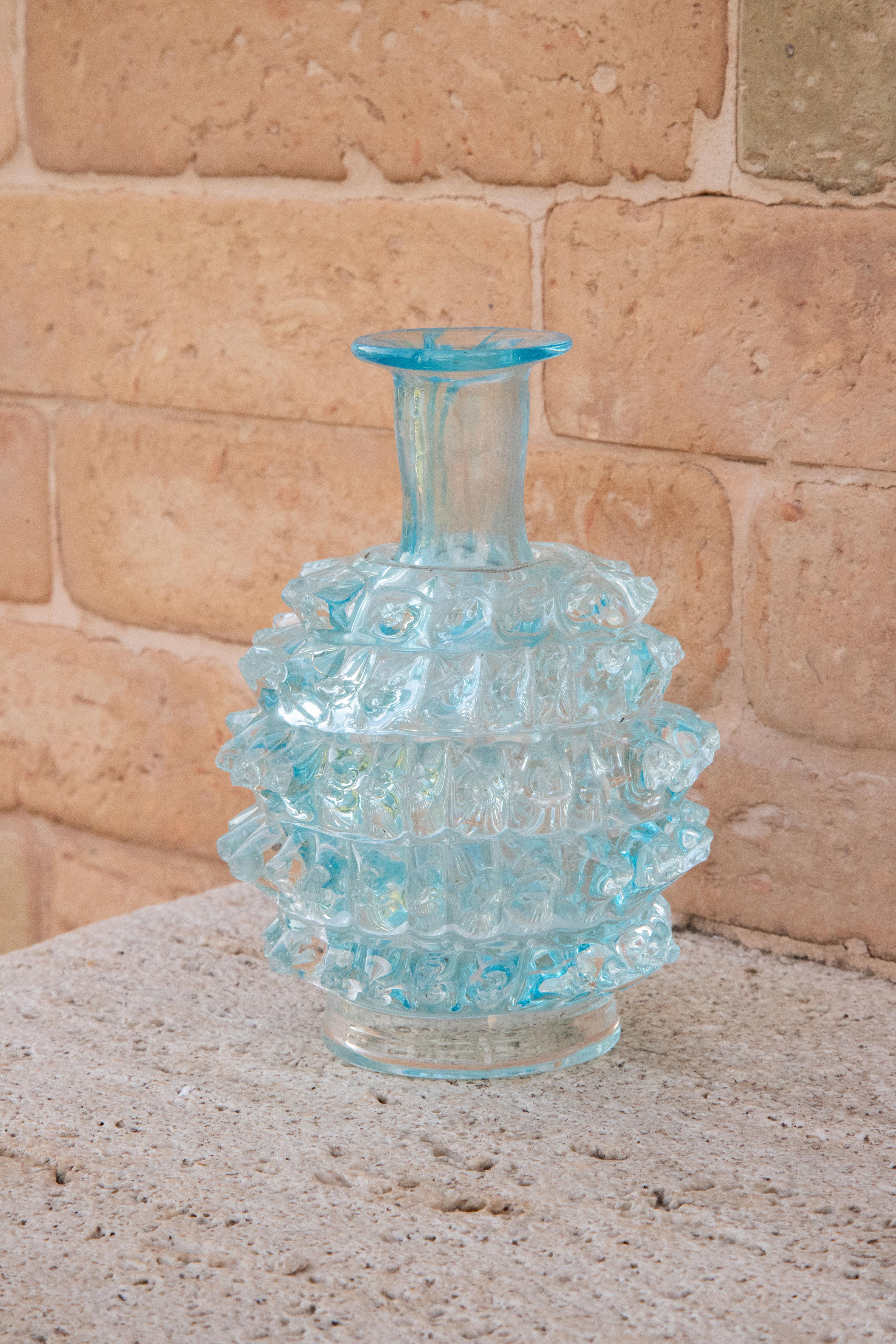 Mid-20th Century Rare Blu Ercole Barovier Rostrato Murano Glass Vase for Barovier & Toso, 1940s For Sale