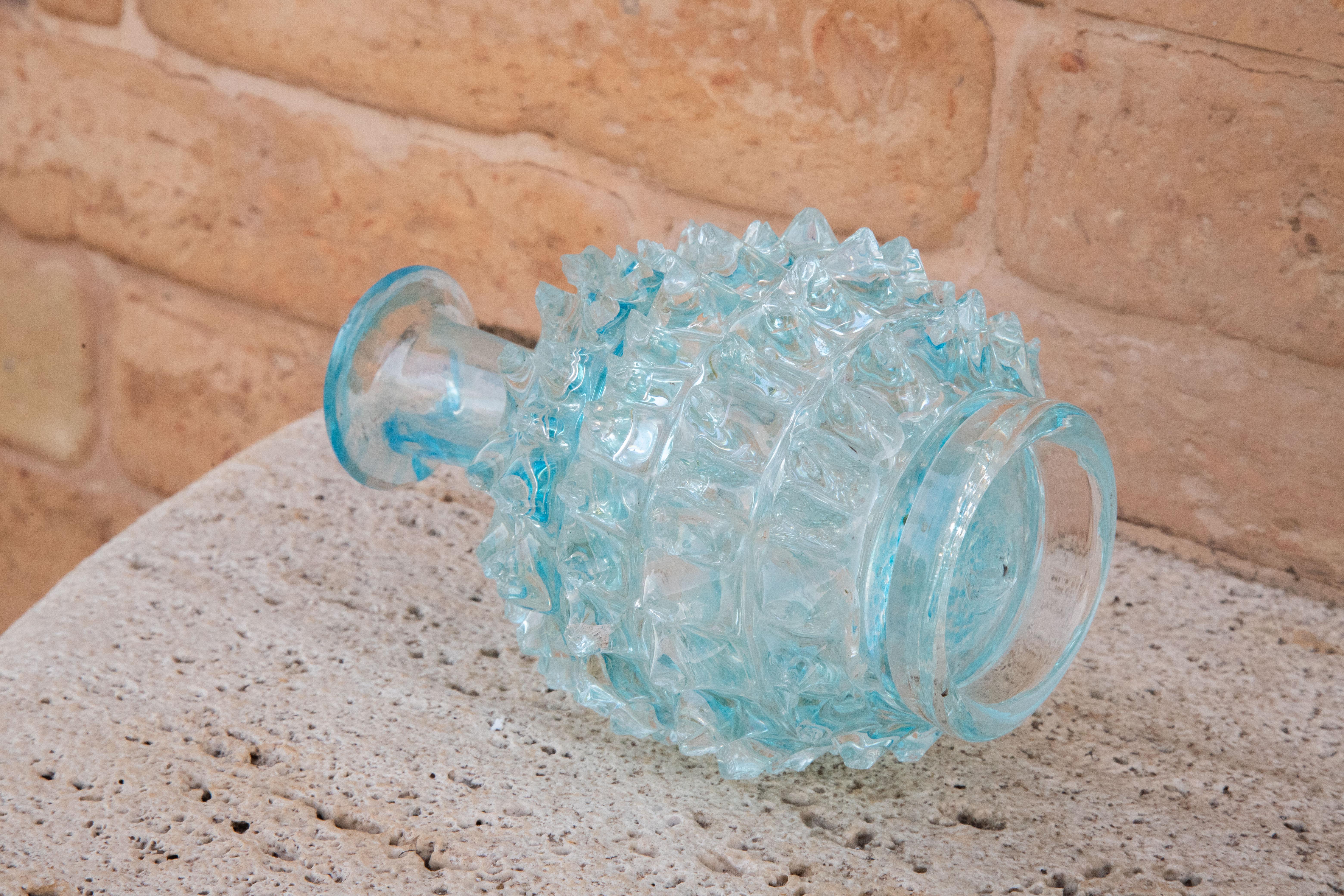 Rare Blu Ercole Barovier Rostrato Murano Glass Vase for Barovier & Toso, 1940s For Sale 2
