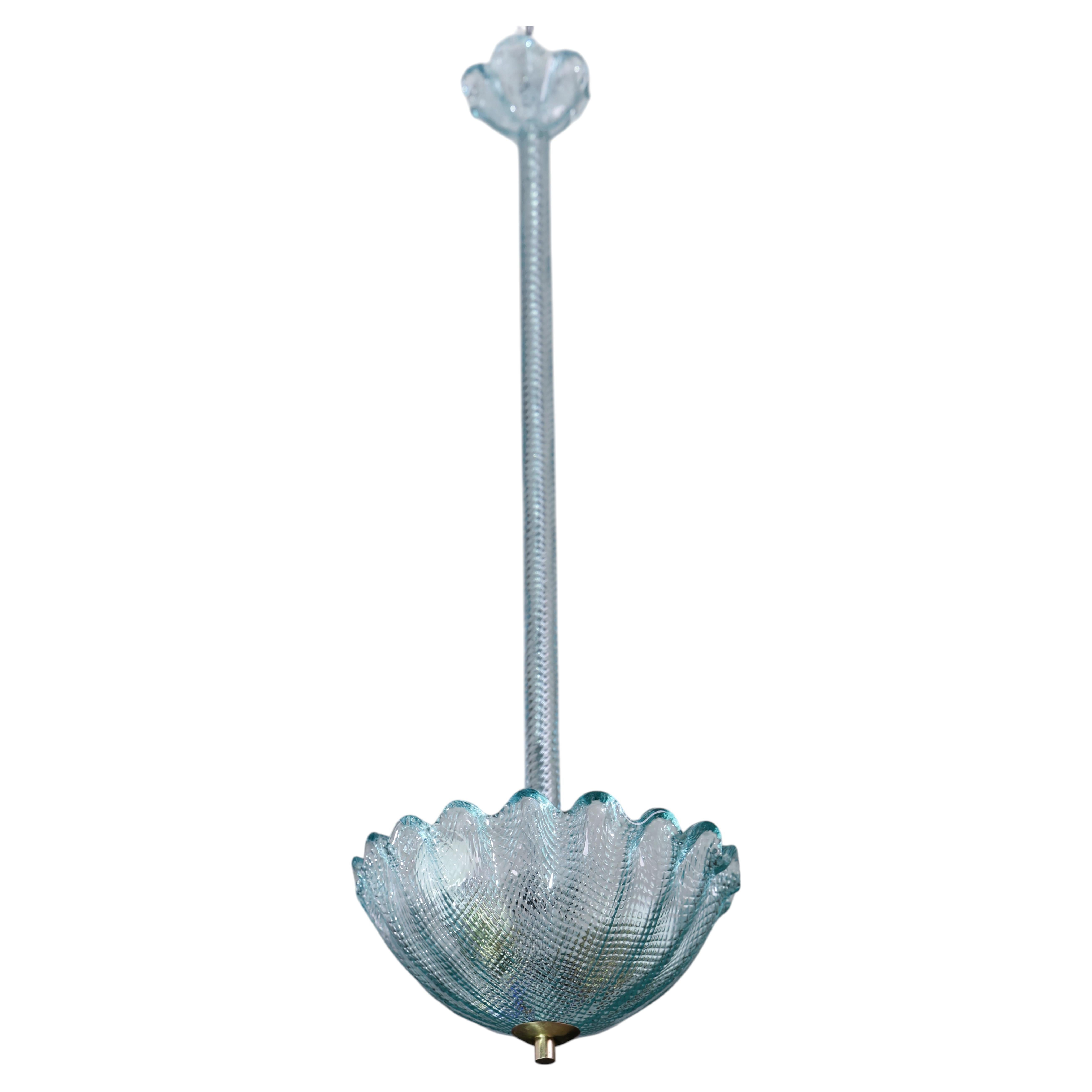 Fine Venetian Murano Pendant Light Mouth Blown Blue Color Smoked Glass ...