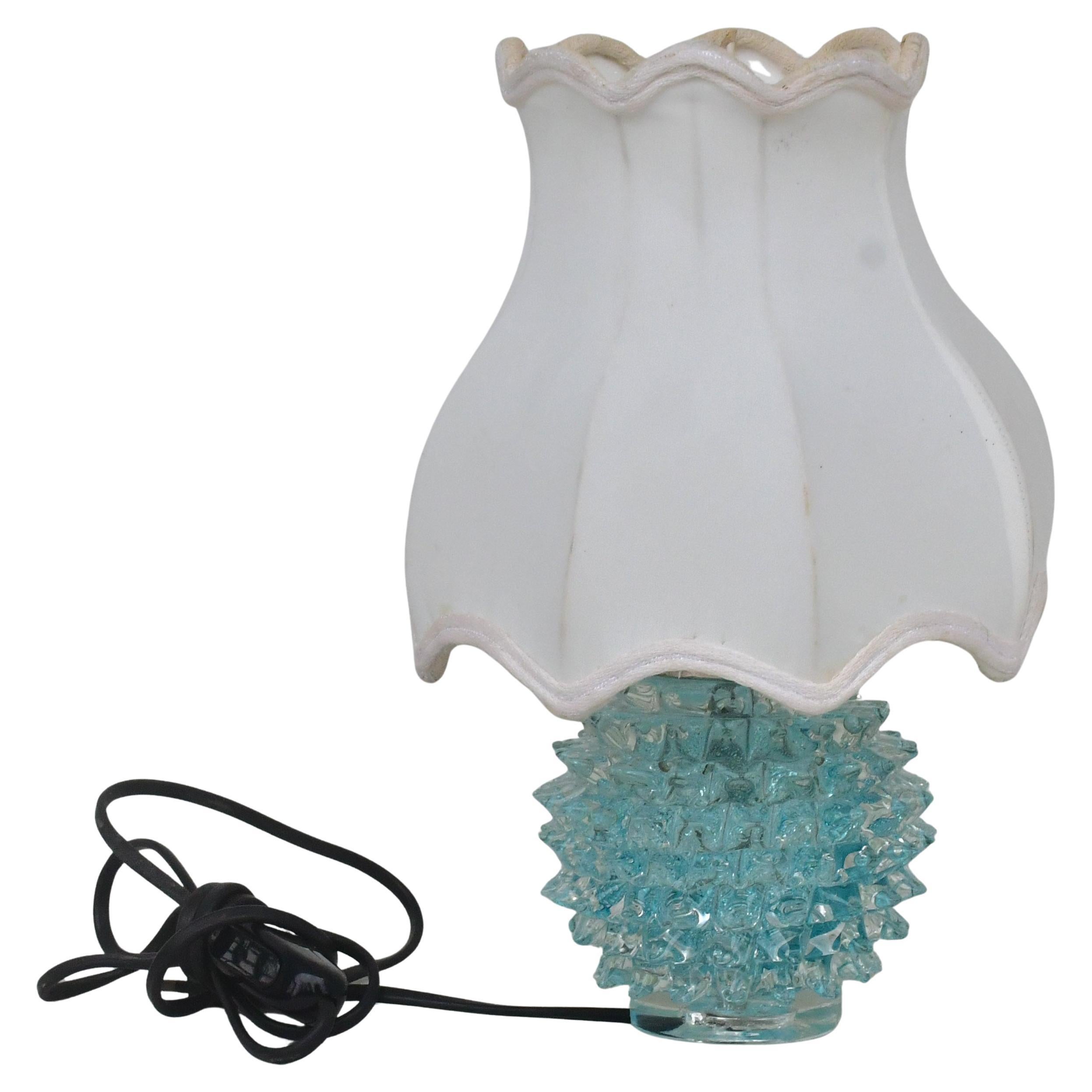 Rare lampe de table Blu dans un vase en verre de Murano Rostrato pour Barovier&Toso, années 1950