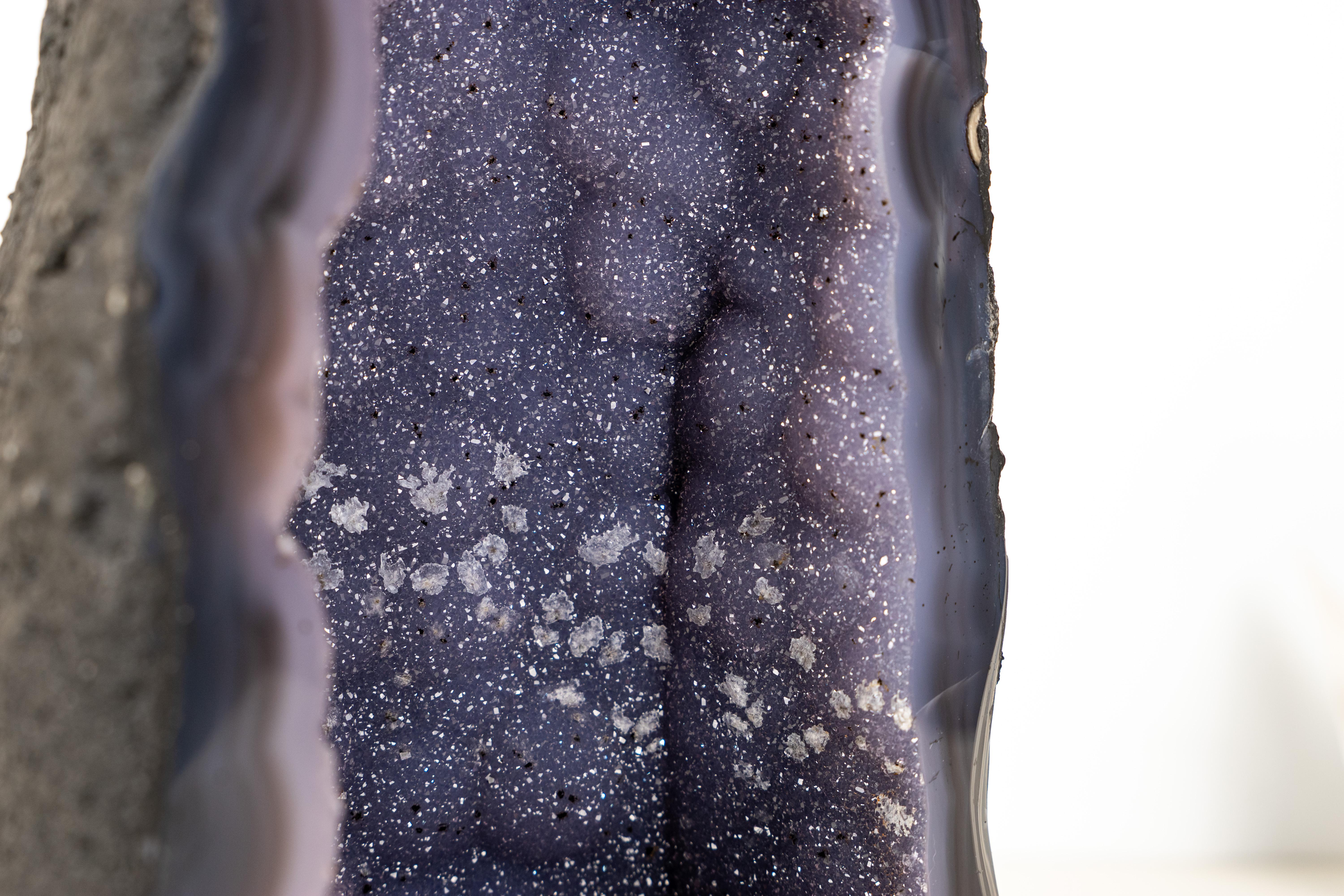Brasiliano Raro geode cattedrale di agata blu in vendita