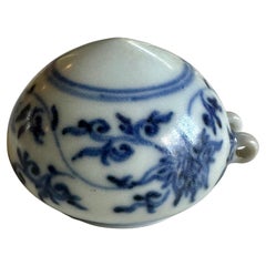 Rare Blue and White Bird Feeder from the Hatcher Cargo