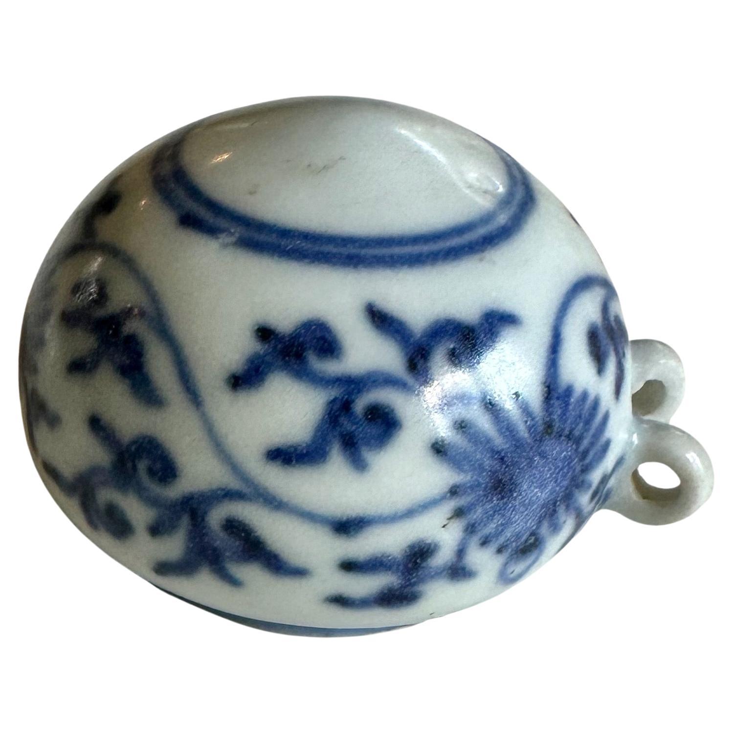 Rare Blue and White Bird Feeder from the Hatcher Cargo