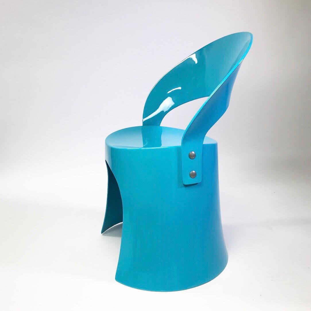 Scandinave moderne Rare chaise bleue de Nanna Ditzel pour Domus Danica, Danemark, 1969 en vente