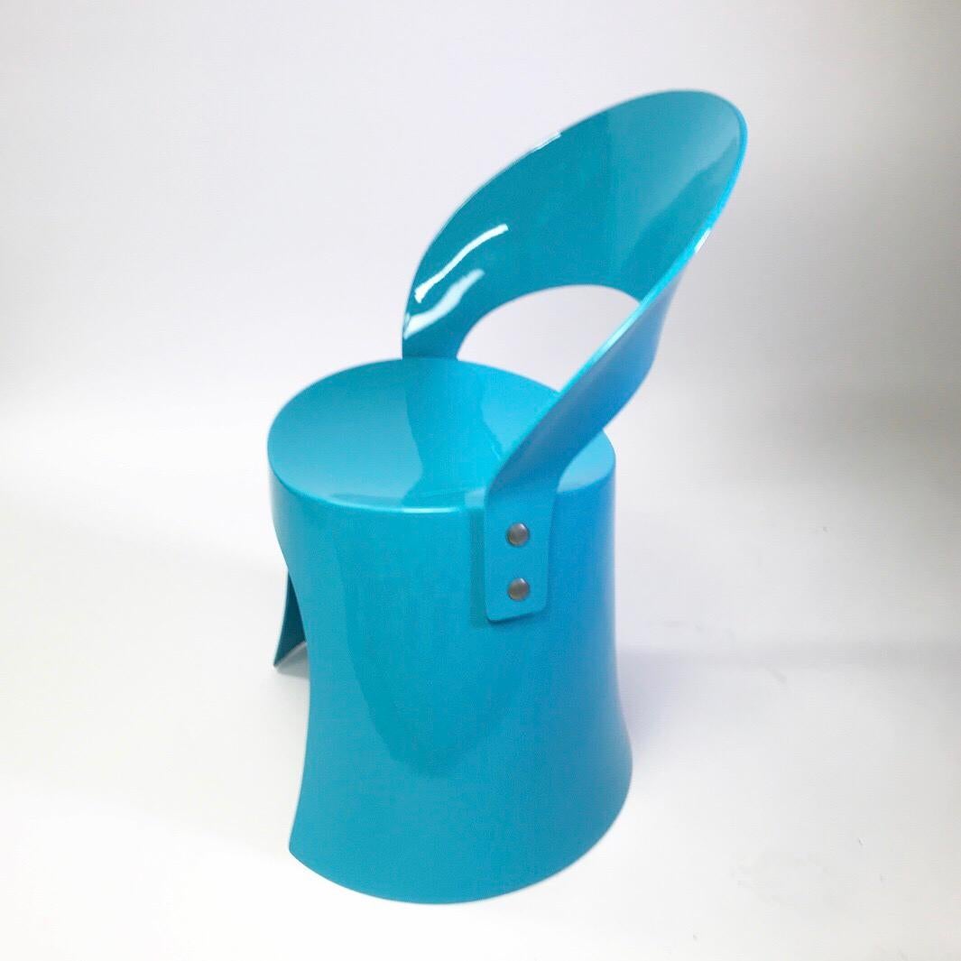 Fibre de verre Rare chaise bleue de Nanna Ditzel pour Domus Danica, Danemark, 1969 en vente