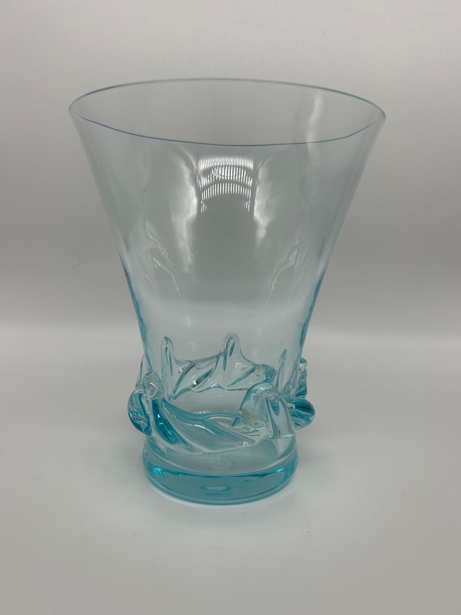 raro vaso di cristallo blu Daum in vendita 3
