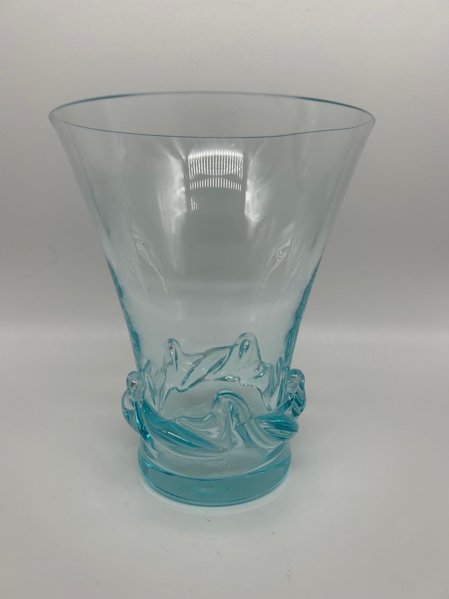 raro vaso di cristallo blu Daum in vendita 1