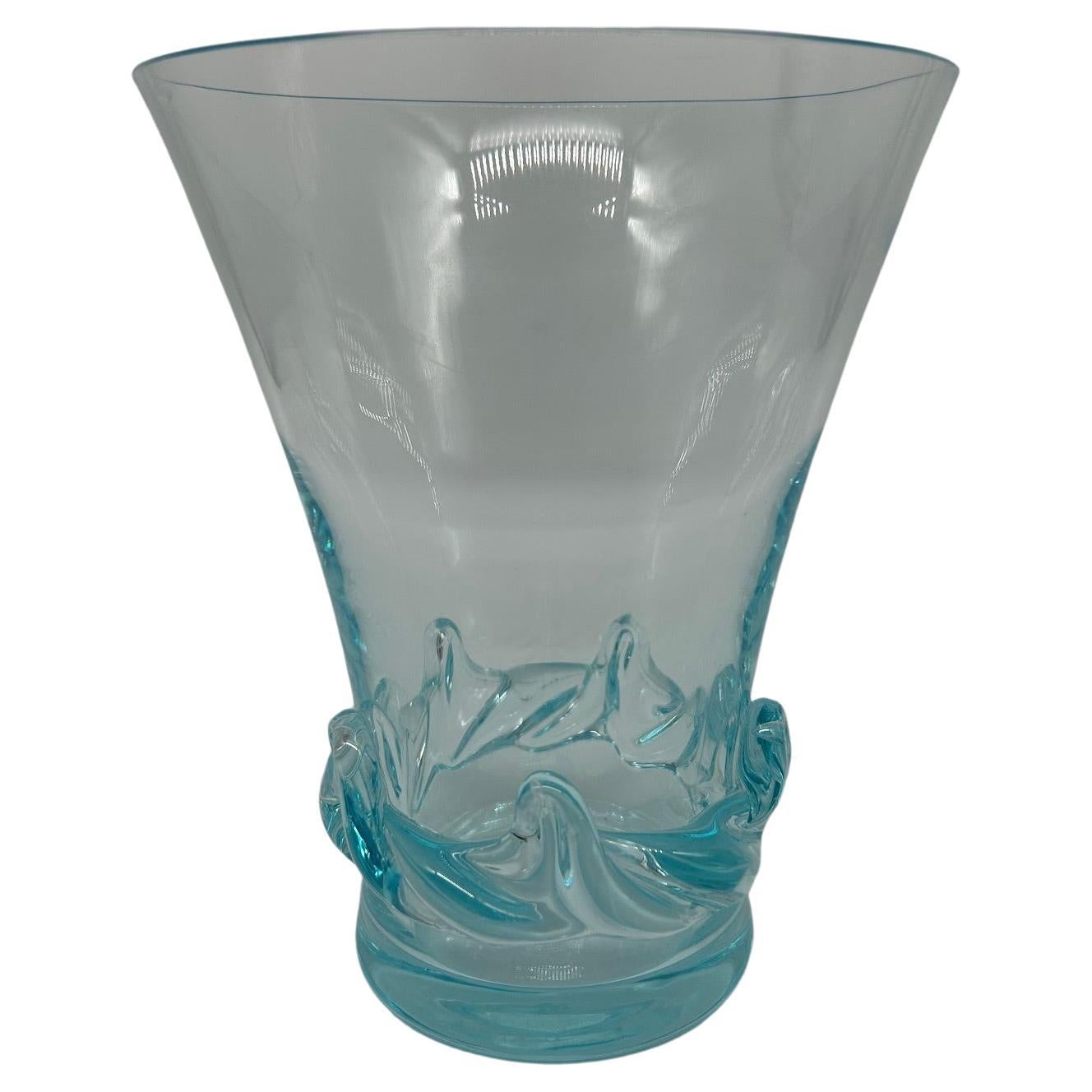 rare blue crystal Daum vase