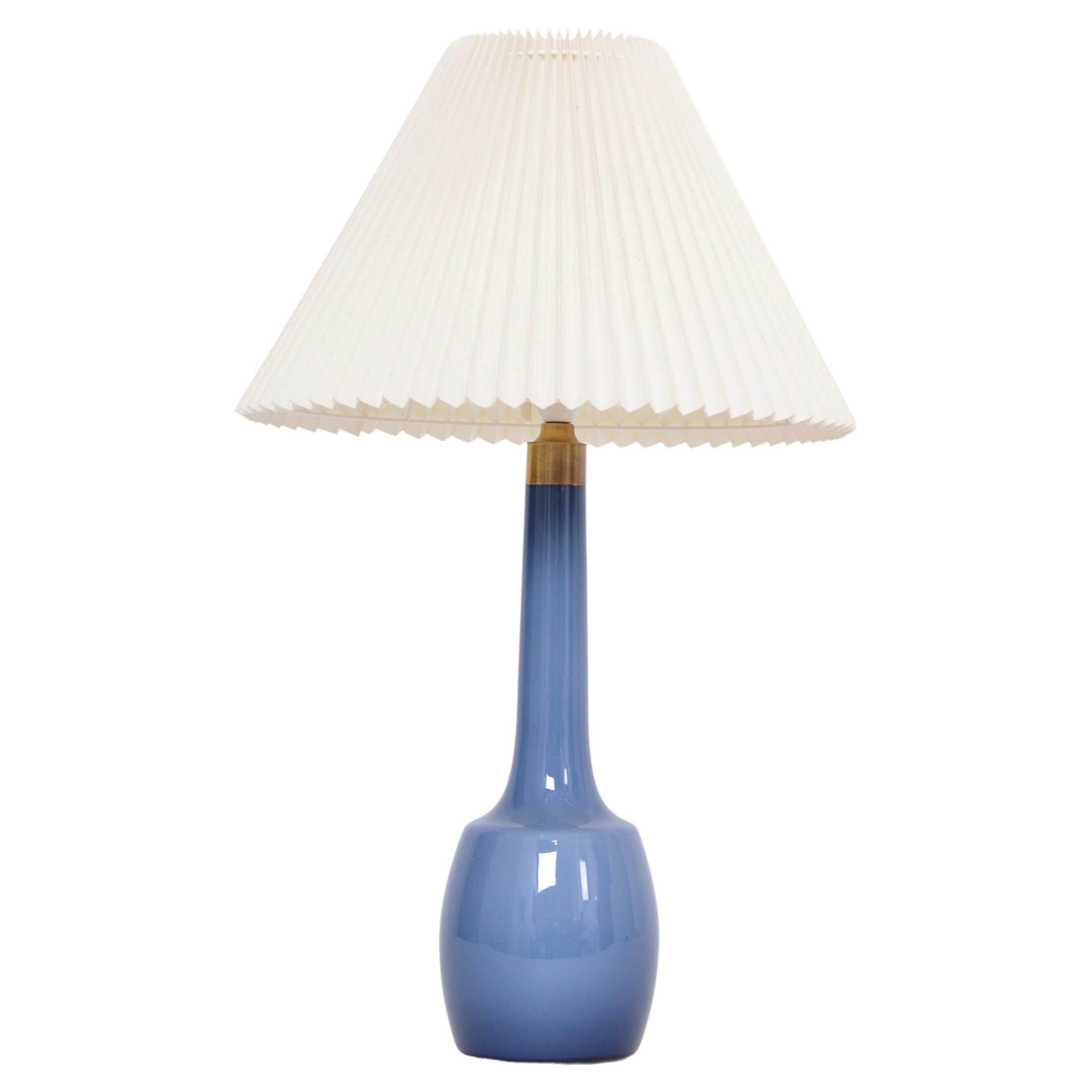 Rare Blue Danish Midcentury Table Lamp by Esben Klint for Holmegaard
