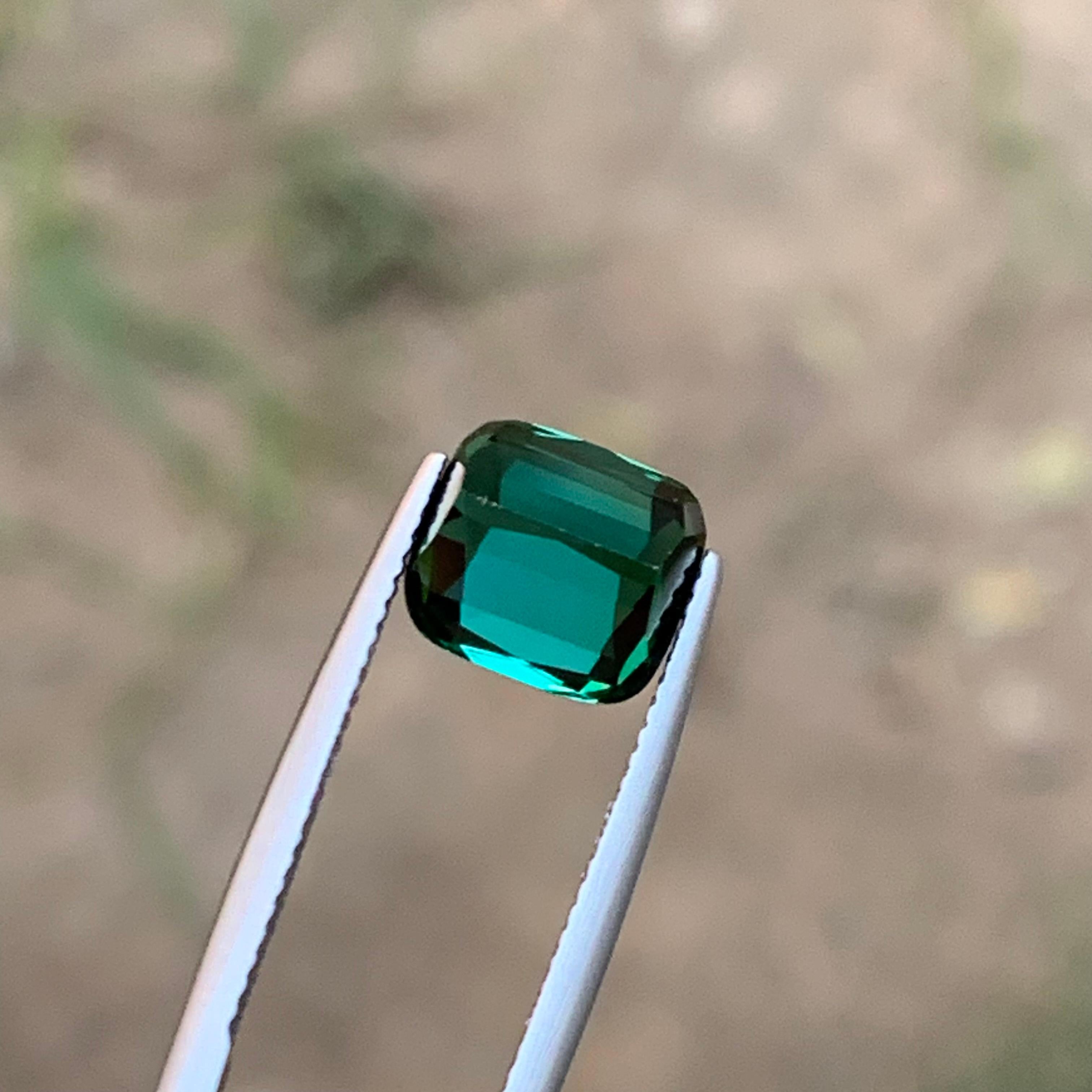 Rare tourmaline naturelle bleue verte taille coussin, 4,05 ct-Afghani  en vente 5