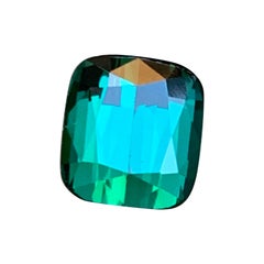 Rara gemma sfusa di tormalina naturale di colore blu-verde con taglio a cuscino, 4,05 Ct-Afghani