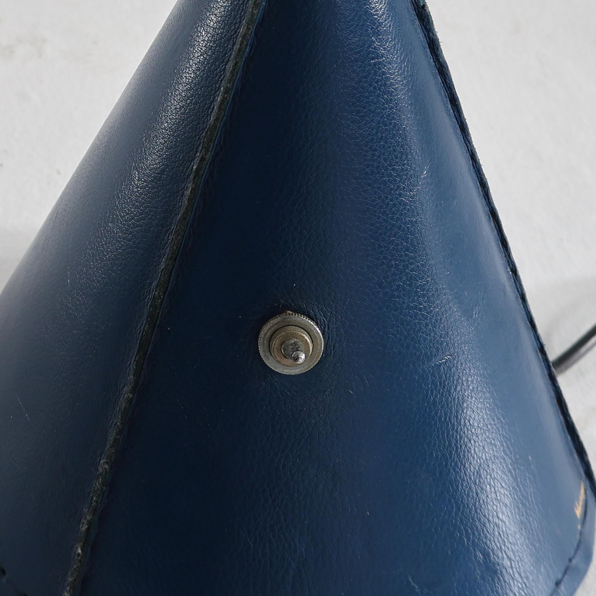 Rare Blue Leather Floor Lamp By Valenti For Sale 10