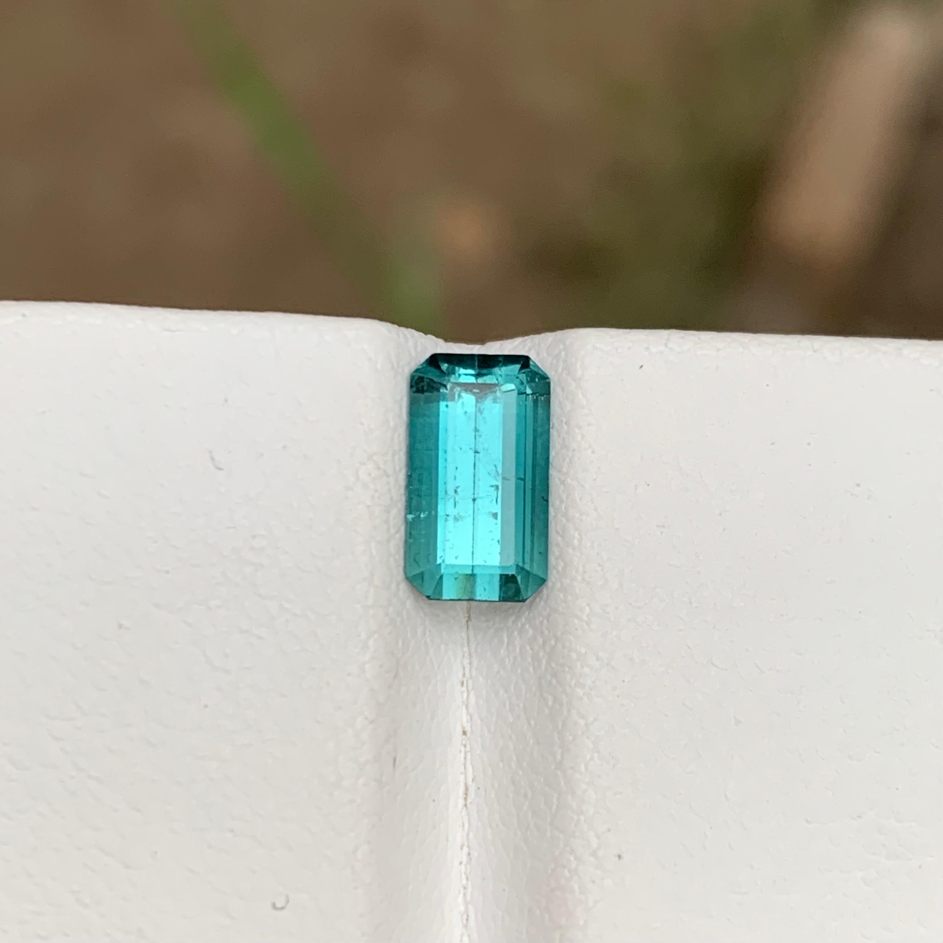 Rare Blue Natural Tourmaline Gemstone, 1.60 Ct Emerald Cut for Ring/Jewelry Set For Sale 5