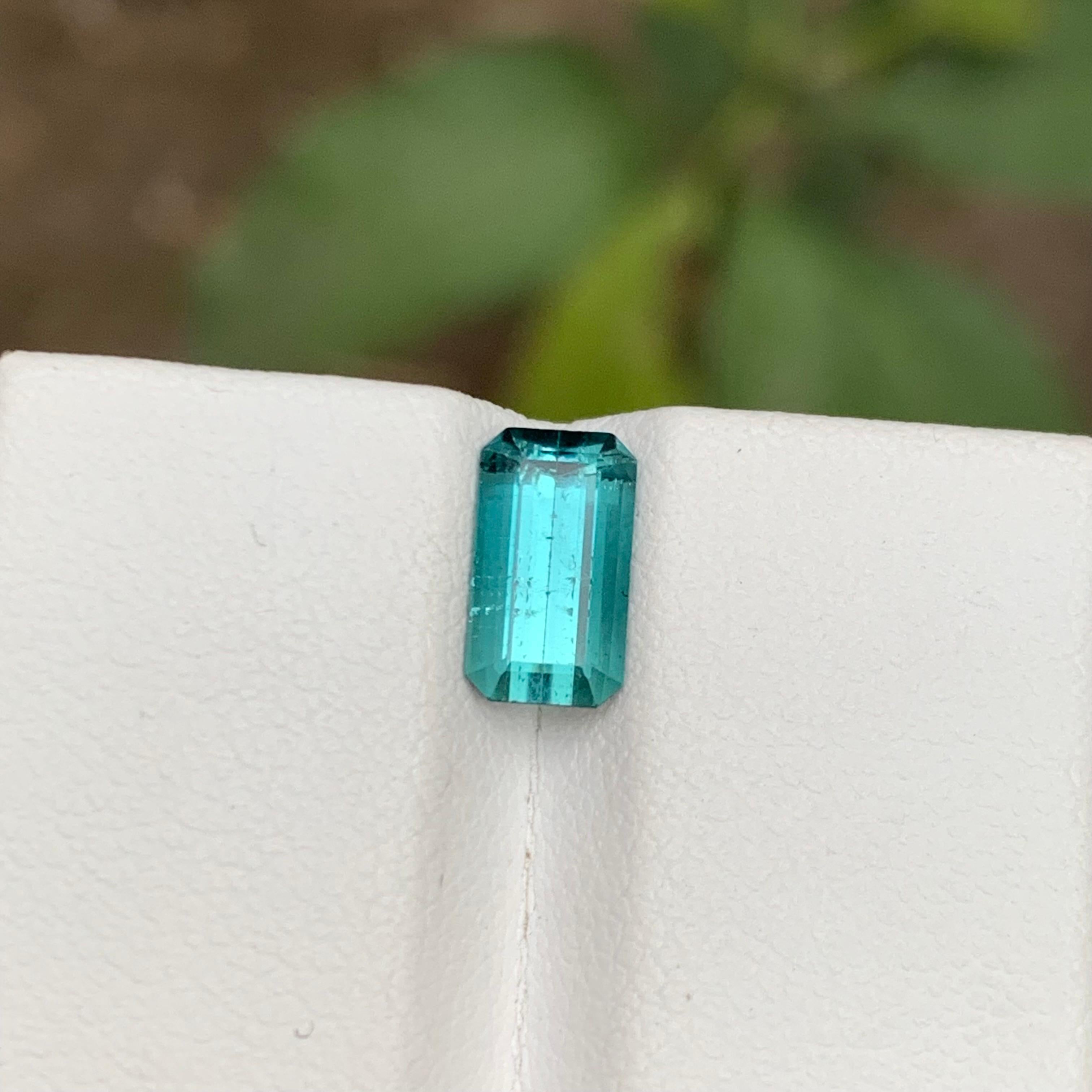 Rare Blue Natural Tourmaline Gemstone, 1.60 Ct Emerald Cut for Ring/Jewelry Set For Sale 4