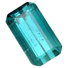 Rare Blue Natural Tourmaline Gemstone, 1.60 Ct Emerald Cut for Ring/Jewelry Set