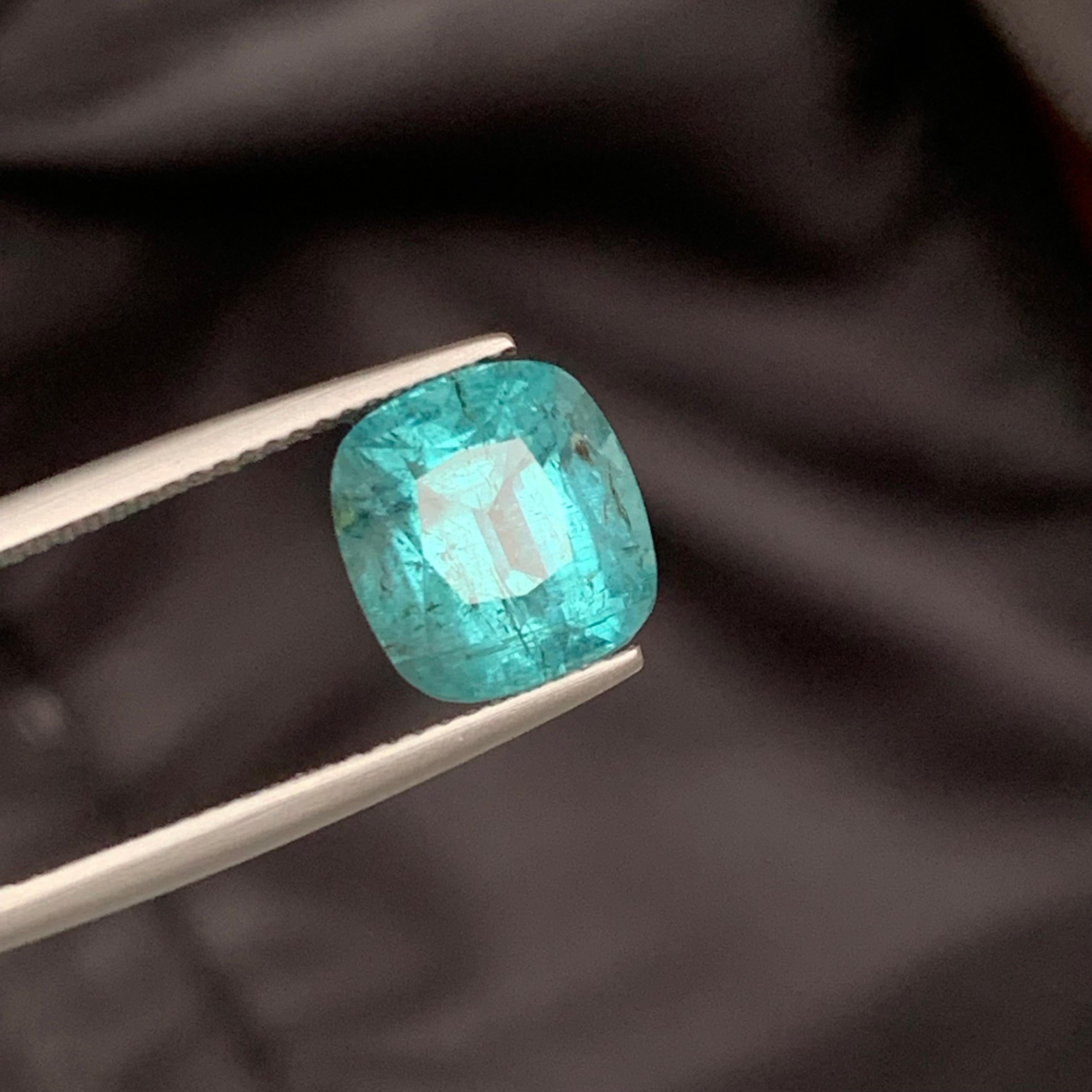 Rare Blue Natural Tourmaline Gemstone, 6.25 Ct Cushion Cut for Ring/Jewelry  For Sale 6