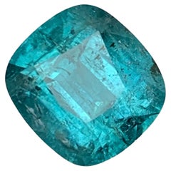 Pierre précieuse tourmaline naturelle bleue rare taille coussin de 6,25 carats pour bague/bijou 