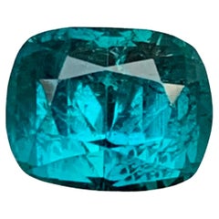 Bague rare tourmaline naturelle bleue non sertie de 3,55 carats taille coussin pour bijouterie