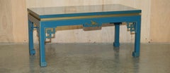 SELTENE BLUE PAINTED & LACQUERED CHiNESE CHINOISERIE ORIENTAL COFFEE COCKTAIL TABLE