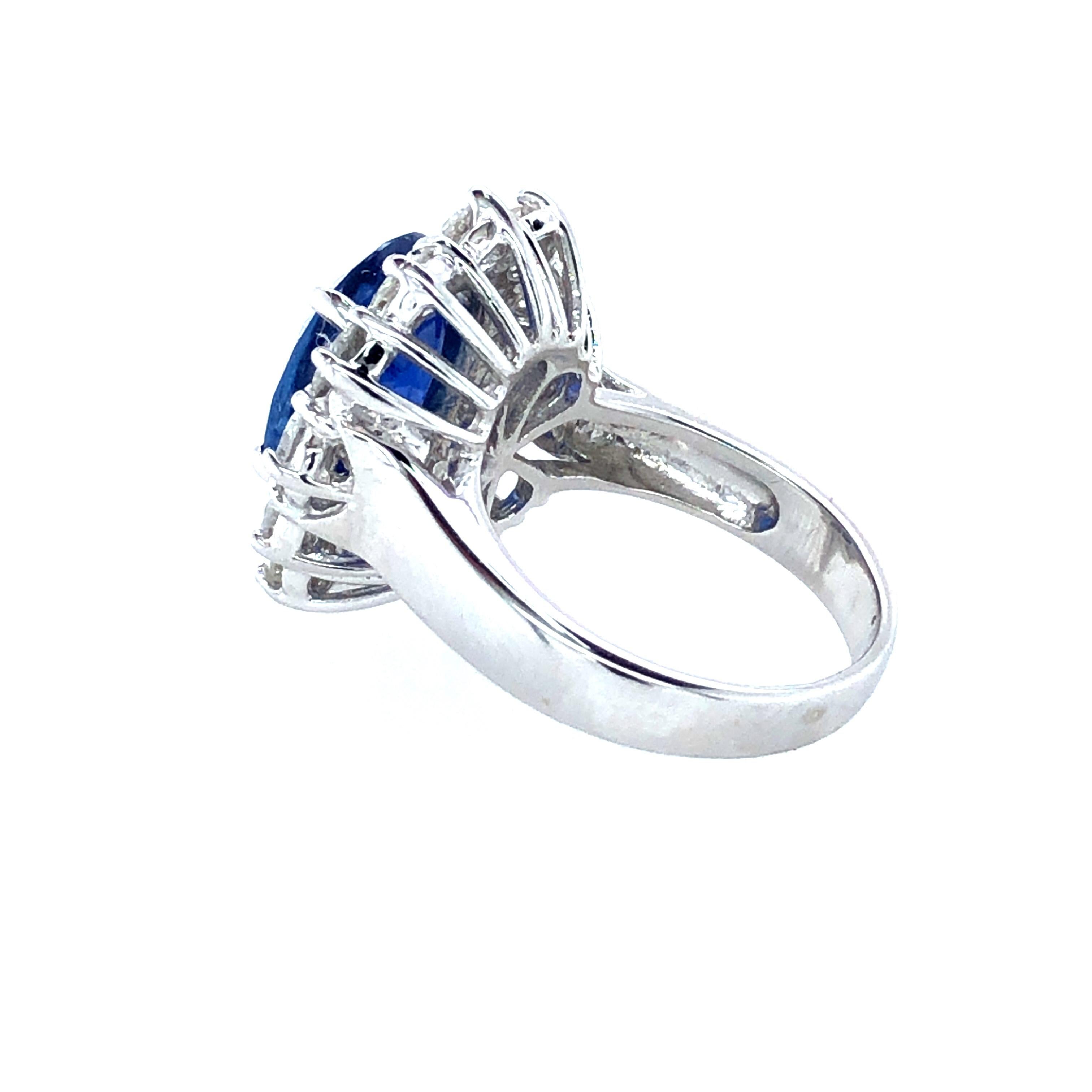 Rare Blue Sapphire 5.91 Ct Burma No Heat & 2.40 Ct Diamonds Ring, AGL Certified 2