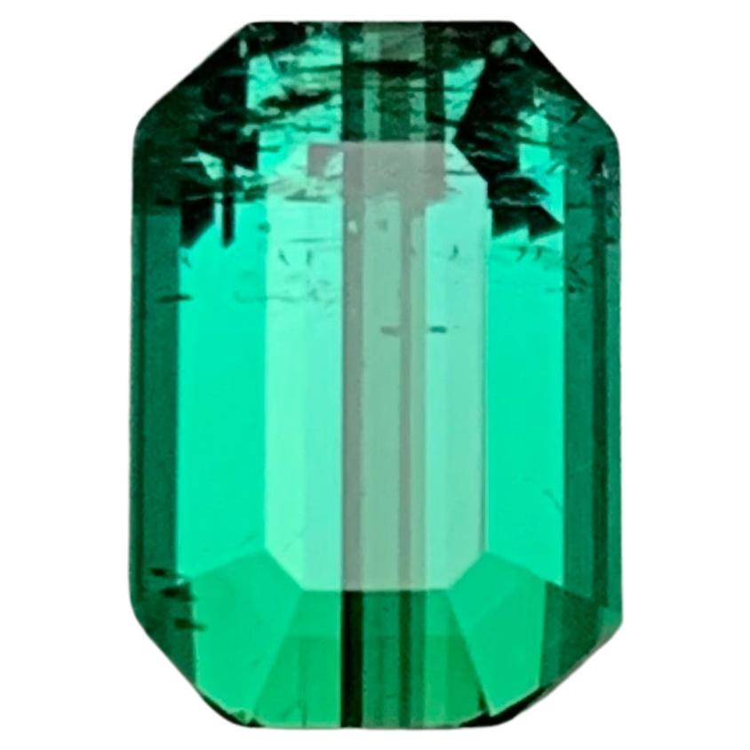 Rare Bluish Green Natural Tourmaline Gemstone 3.15Ct Emerald Cut for RingPendant