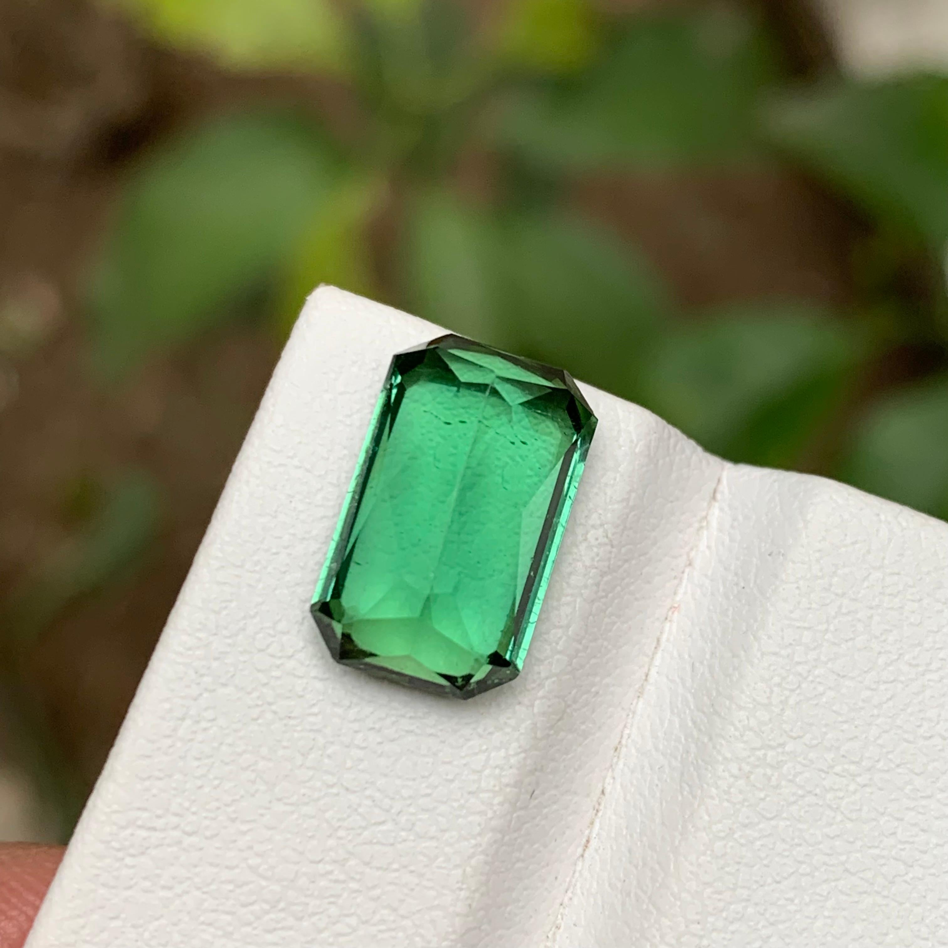 Brilliant Cut Rare Bluish Green Natural Tourmaline Gemstone 5.65 Ct Brilliant Cushion for Ring