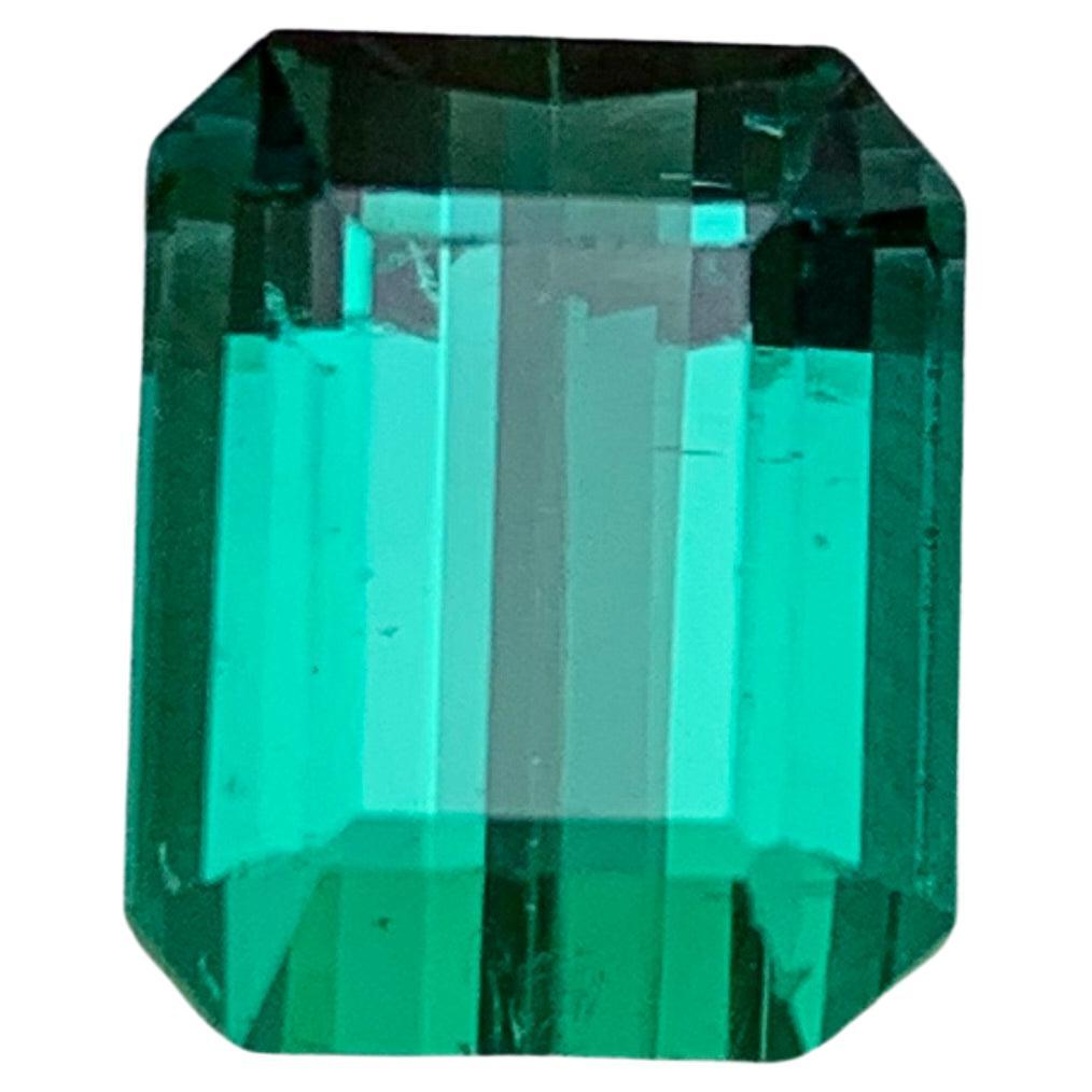 Rare Bluish Green Natural Tourmaline Gemstone, 5.65 Ct Emerald Cut-Ring Jewelry 
