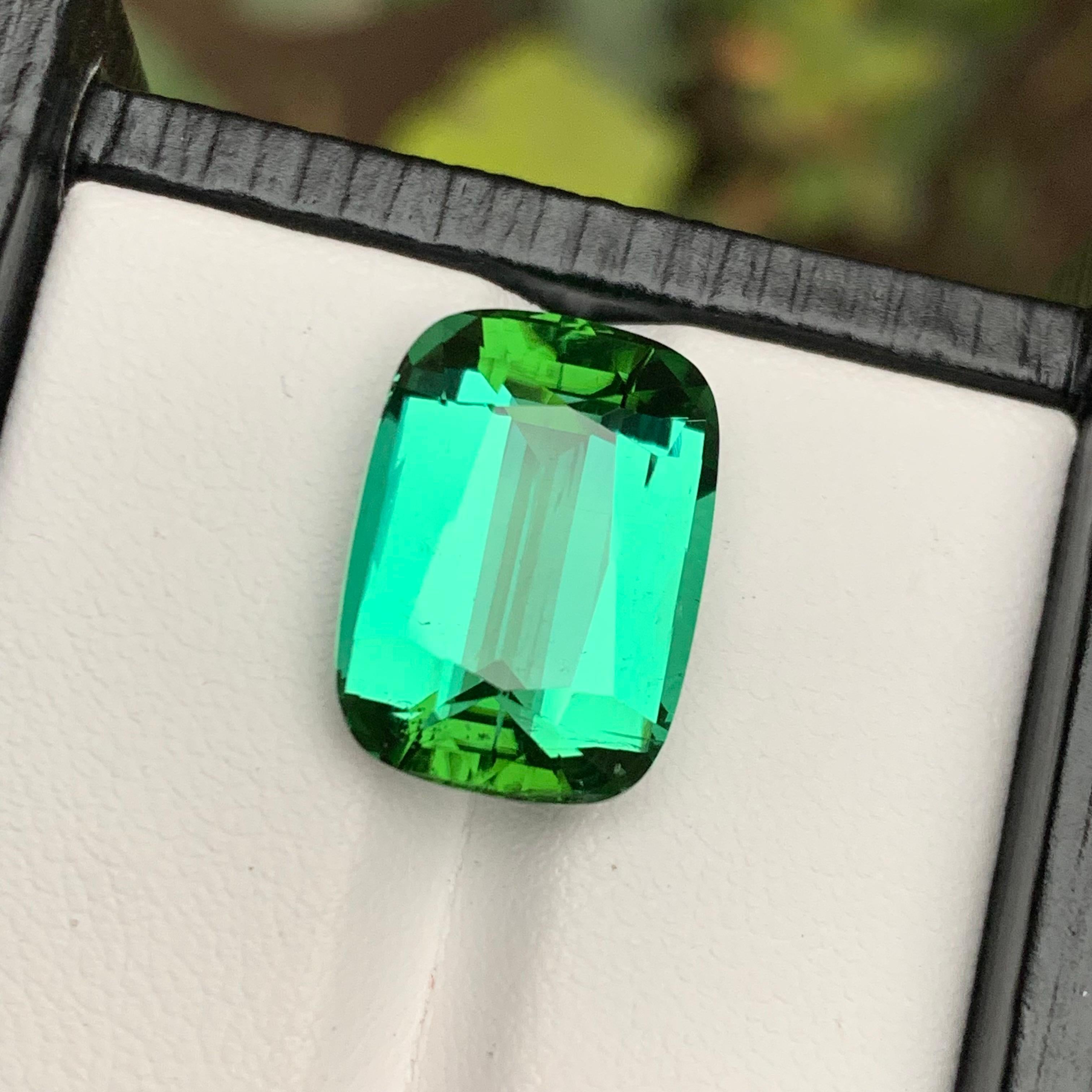 Rara Gema Suelta de Turmalina Natural Verde Azulada, 11,10 Ct-Paso Cojín Afgh. en venta 4