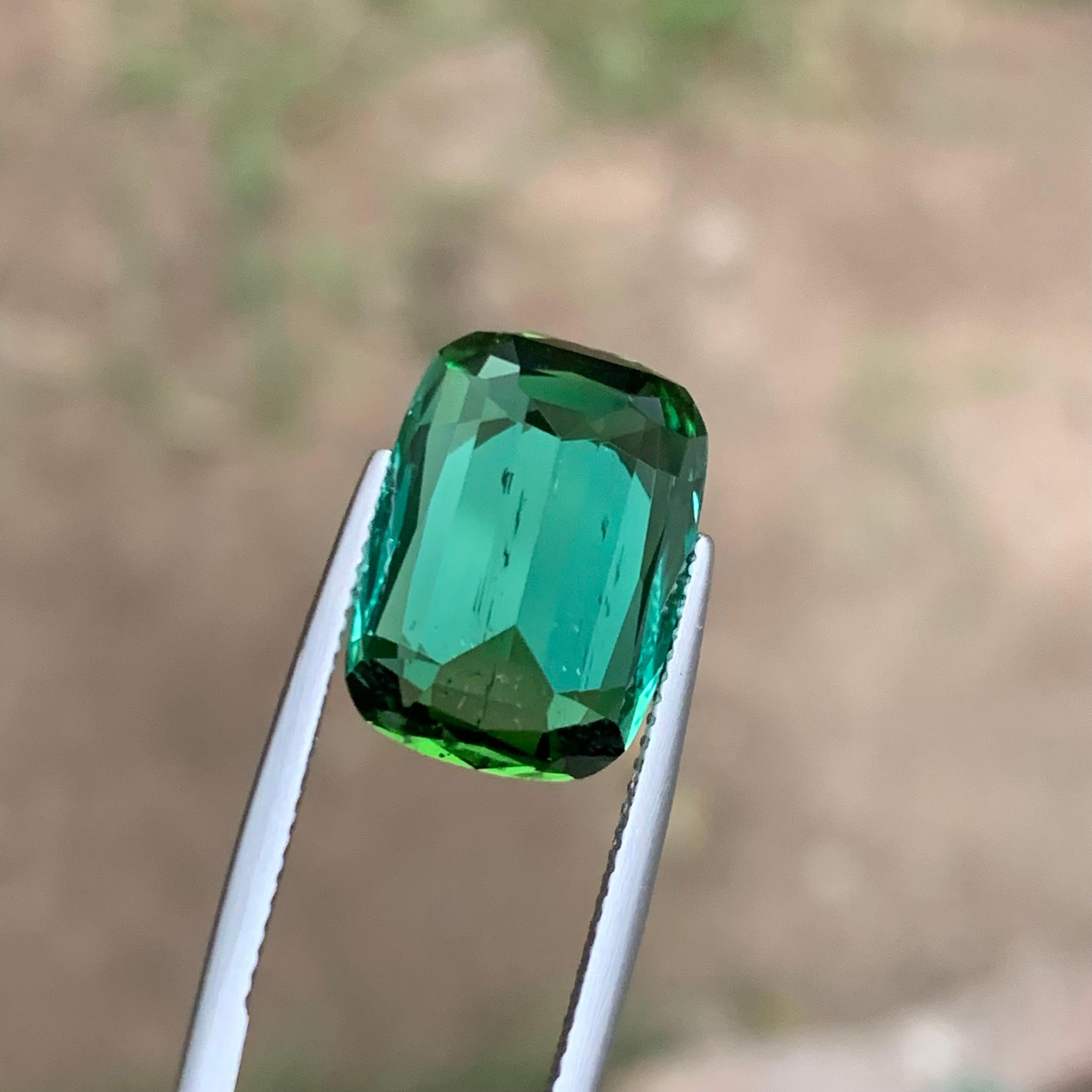 Rara Gema Suelta de Turmalina Natural Verde Azulada, 11,10 Ct-Paso Cojín Afgh. en venta 5