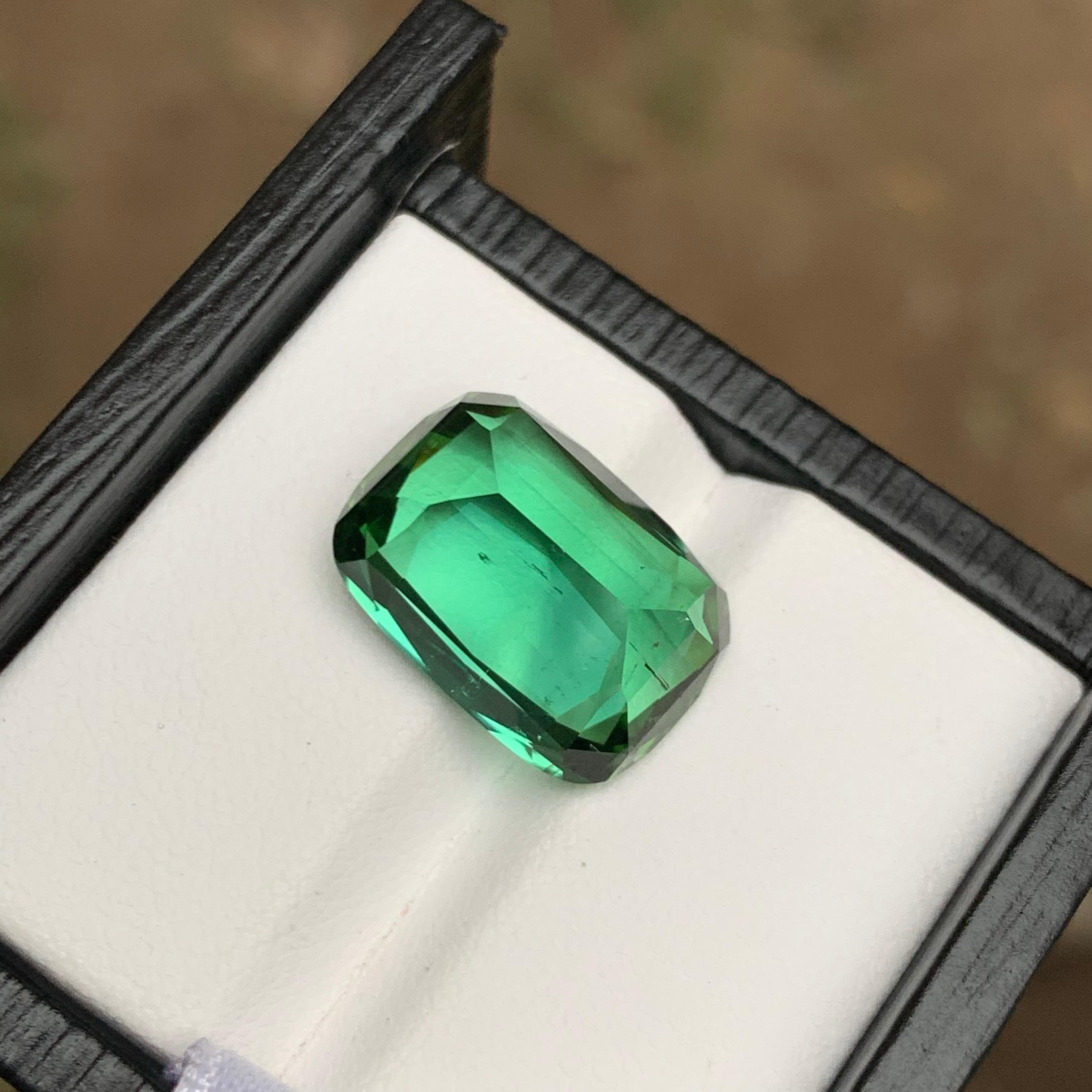 Rara Gema Suelta de Turmalina Natural Verde Azulada, 11,10 Ct-Paso Cojín Afgh. Corte cojín en venta