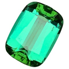 Rare tourmaline naturelle vert bleuté, pierre précieuse non sertie, taille coussin afghane 11,10 carats