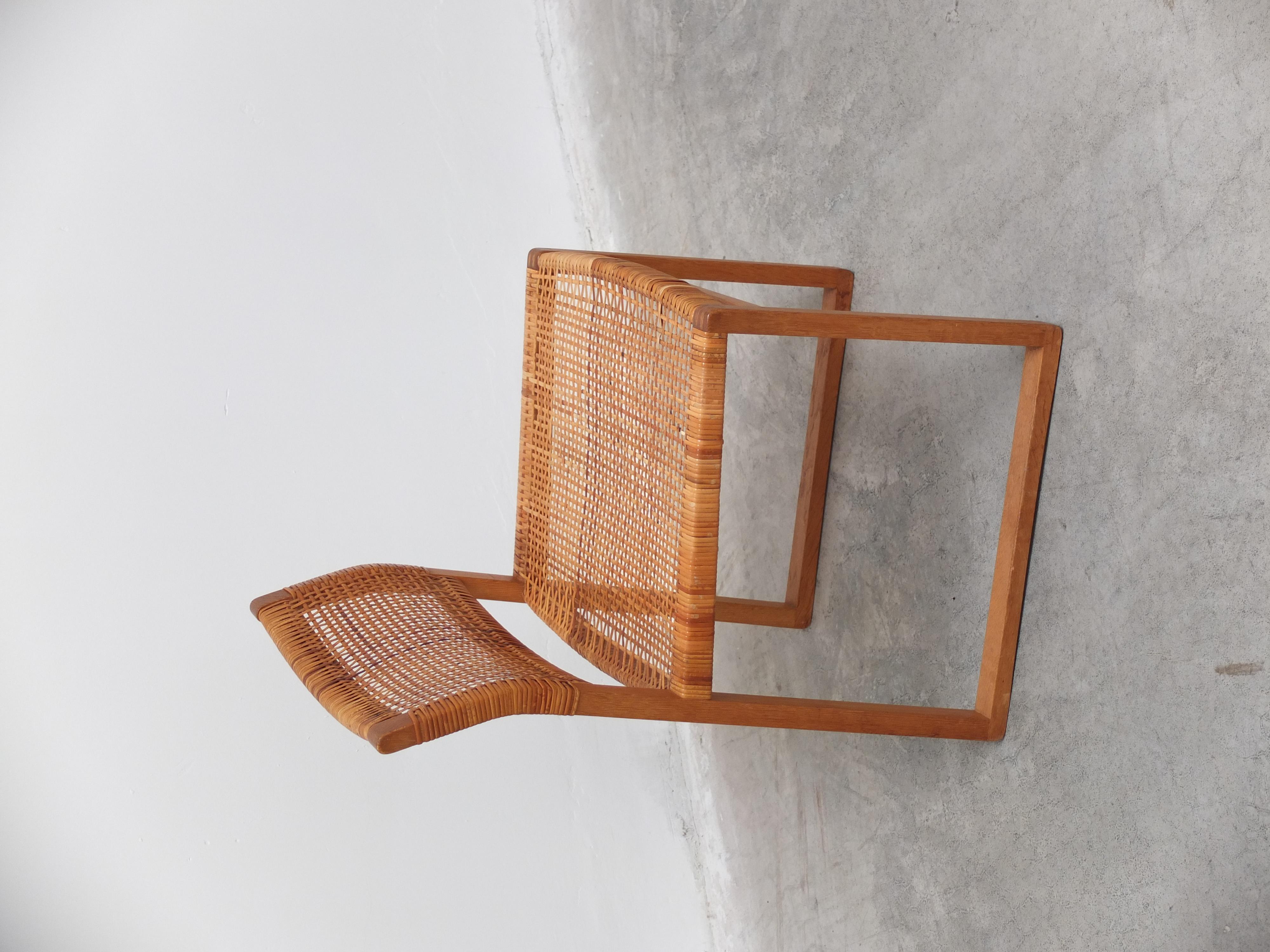 Rare 'BM61' Side Chair in Oak by Børge Mogensen for Lauritsen & Søn, 1957 For Sale 6