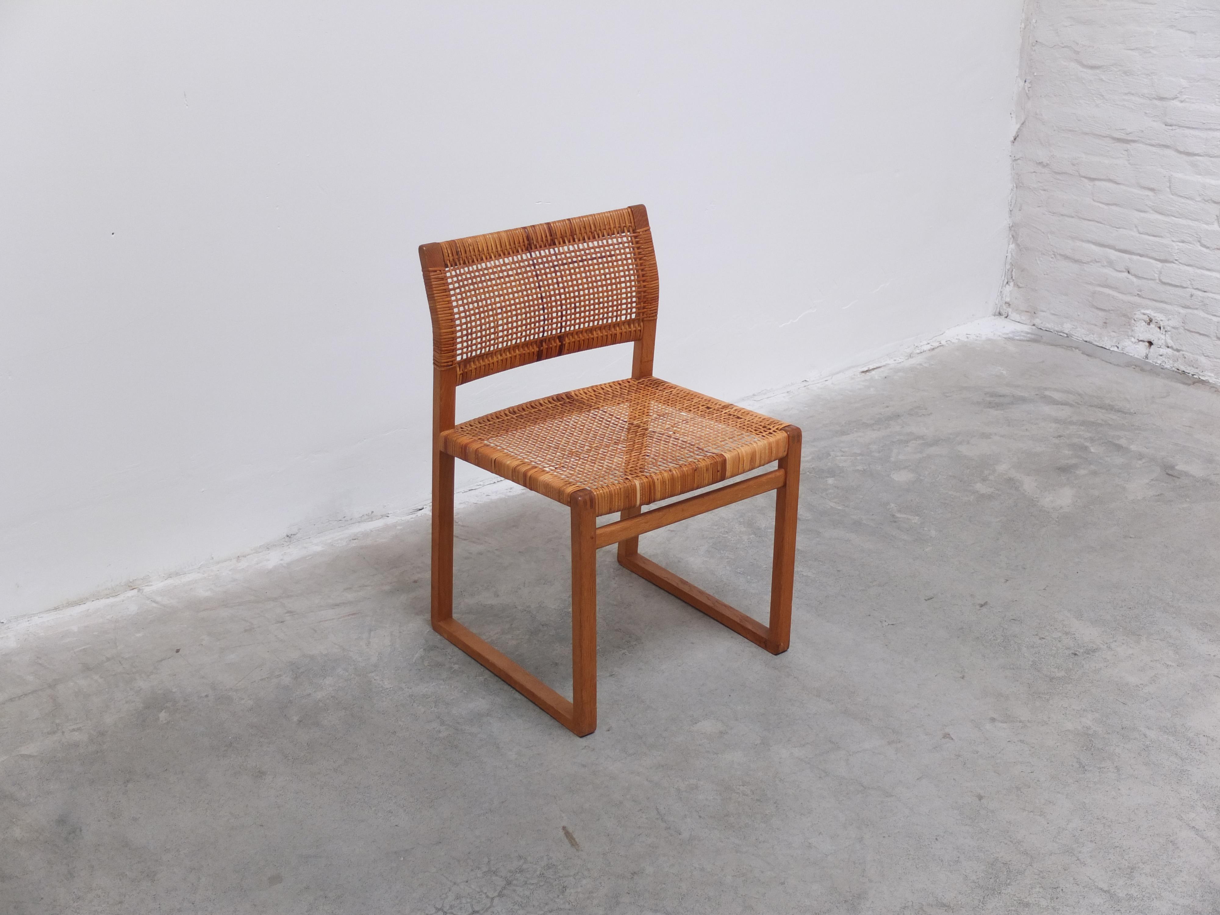 Scandinavian Modern Rare 'BM61' Side Chair in Oak by Børge Mogensen for Lauritsen & Søn, 1957 For Sale
