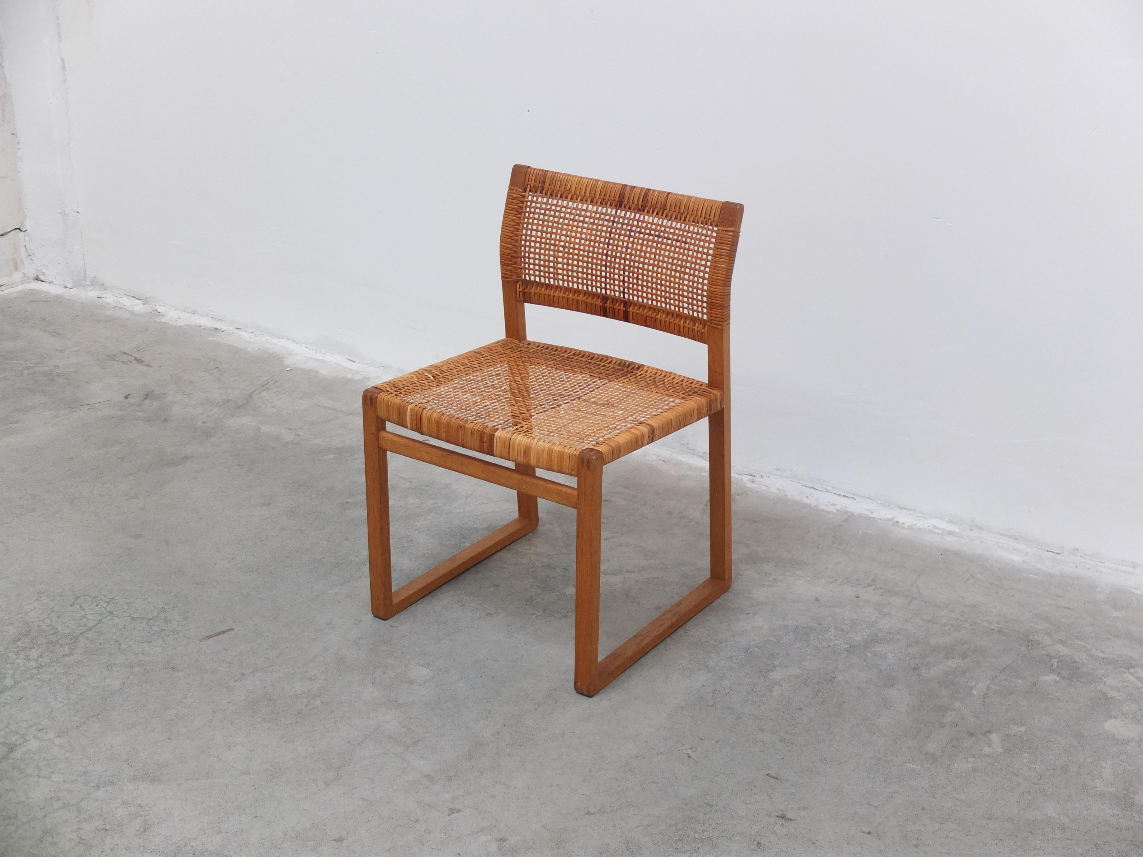 Danois Rare chaise d'appoint 'BM61' en Oak par Børge Mogensen pour Lauritsen & Søn, 1957 en vente
