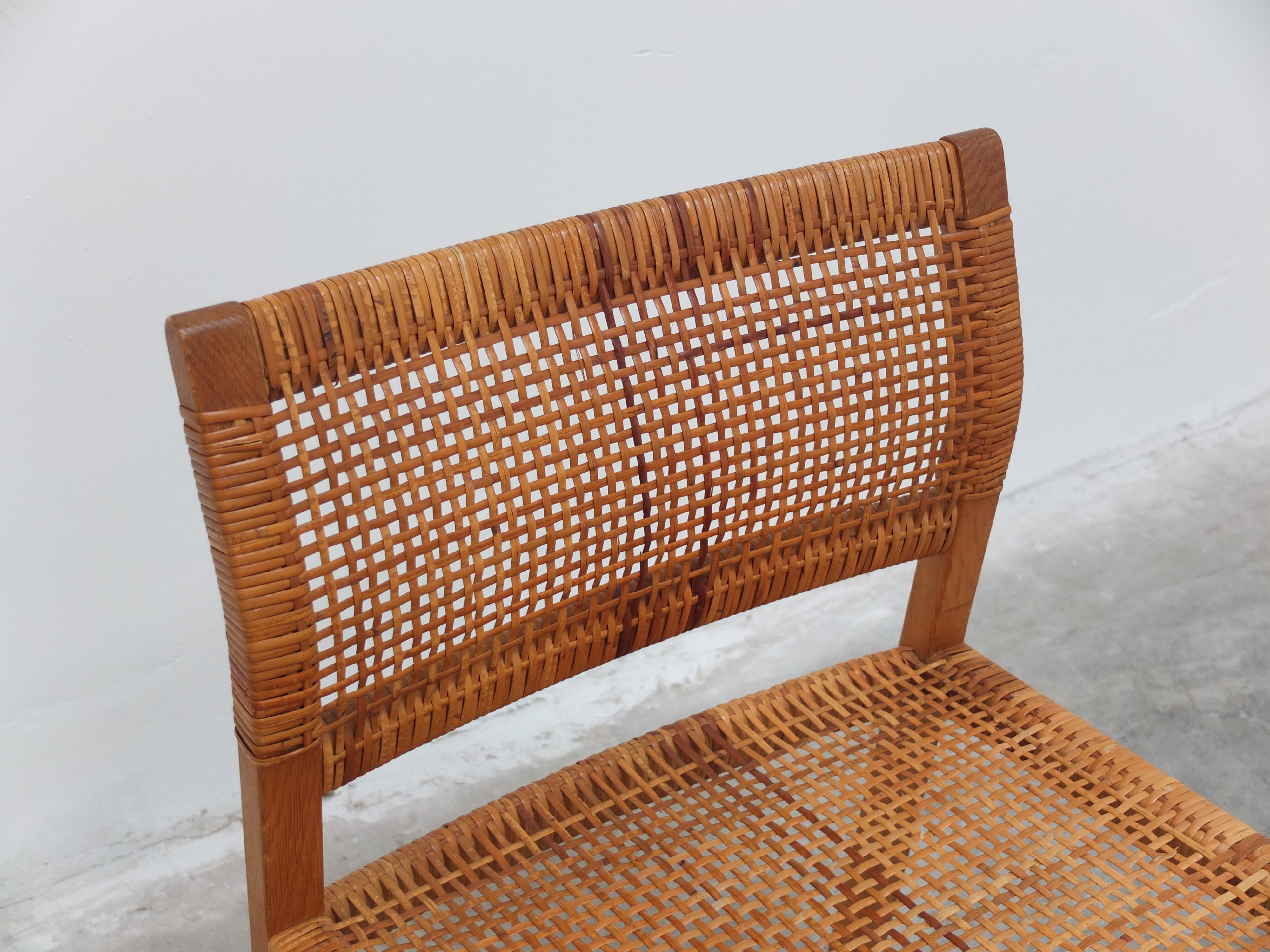 20ième siècle Rare chaise d'appoint 'BM61' en Oak par Børge Mogensen pour Lauritsen & Søn, 1957 en vente