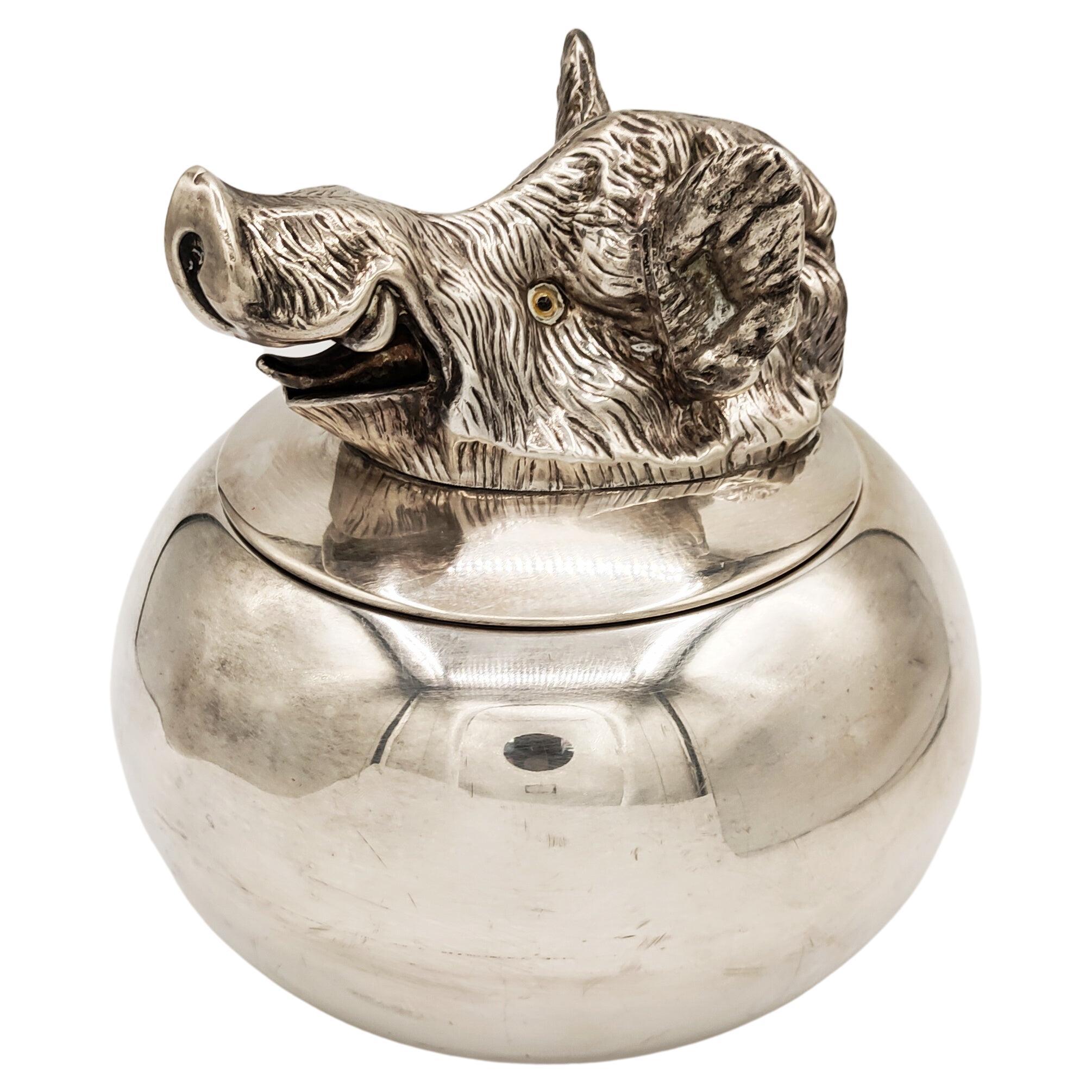 Rare Boar Silver Plated Ice Bucket by Valenti, Spain, 1970s