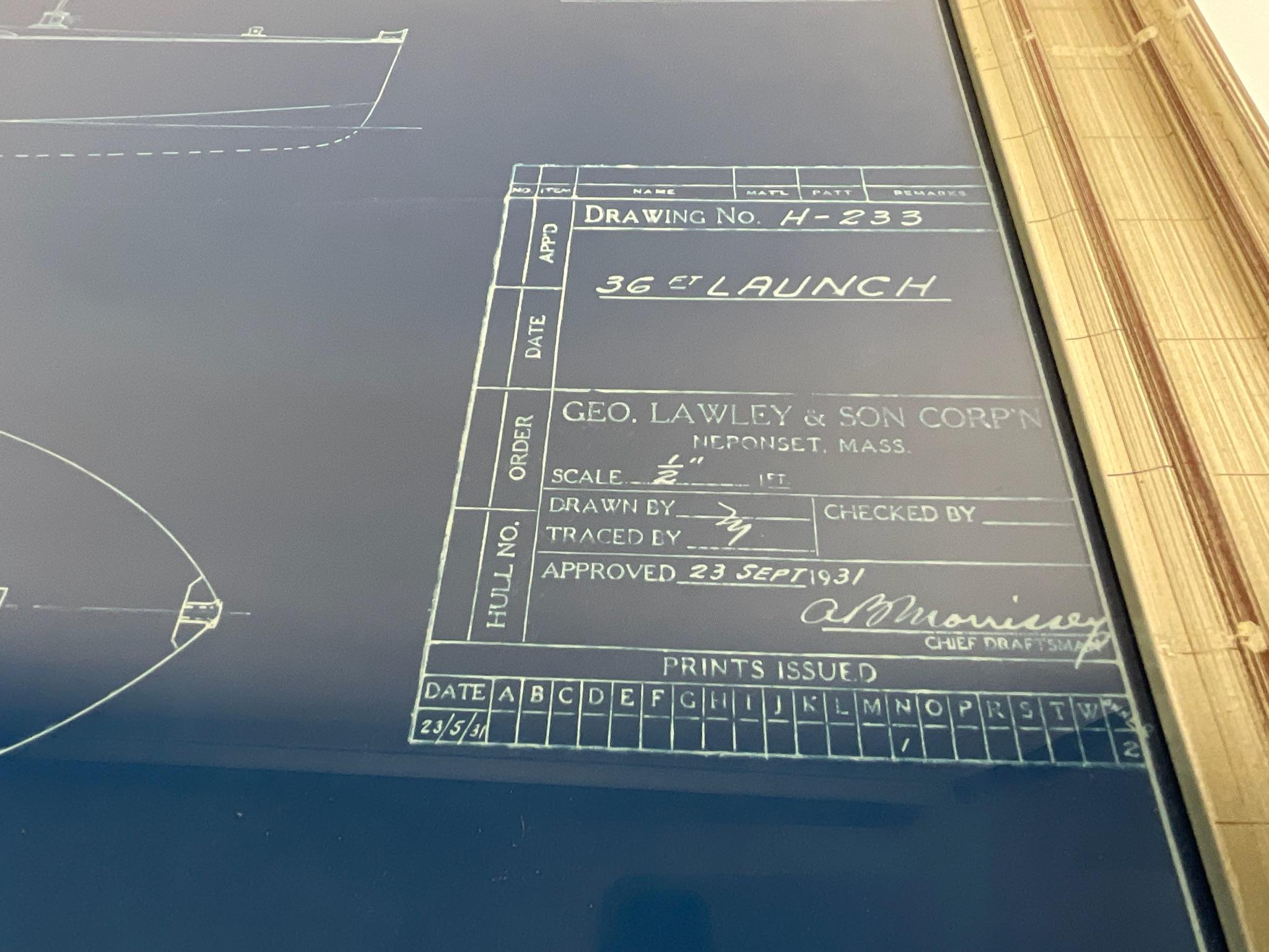 Rare Boat Blueprint from George Lawley For Sale 4