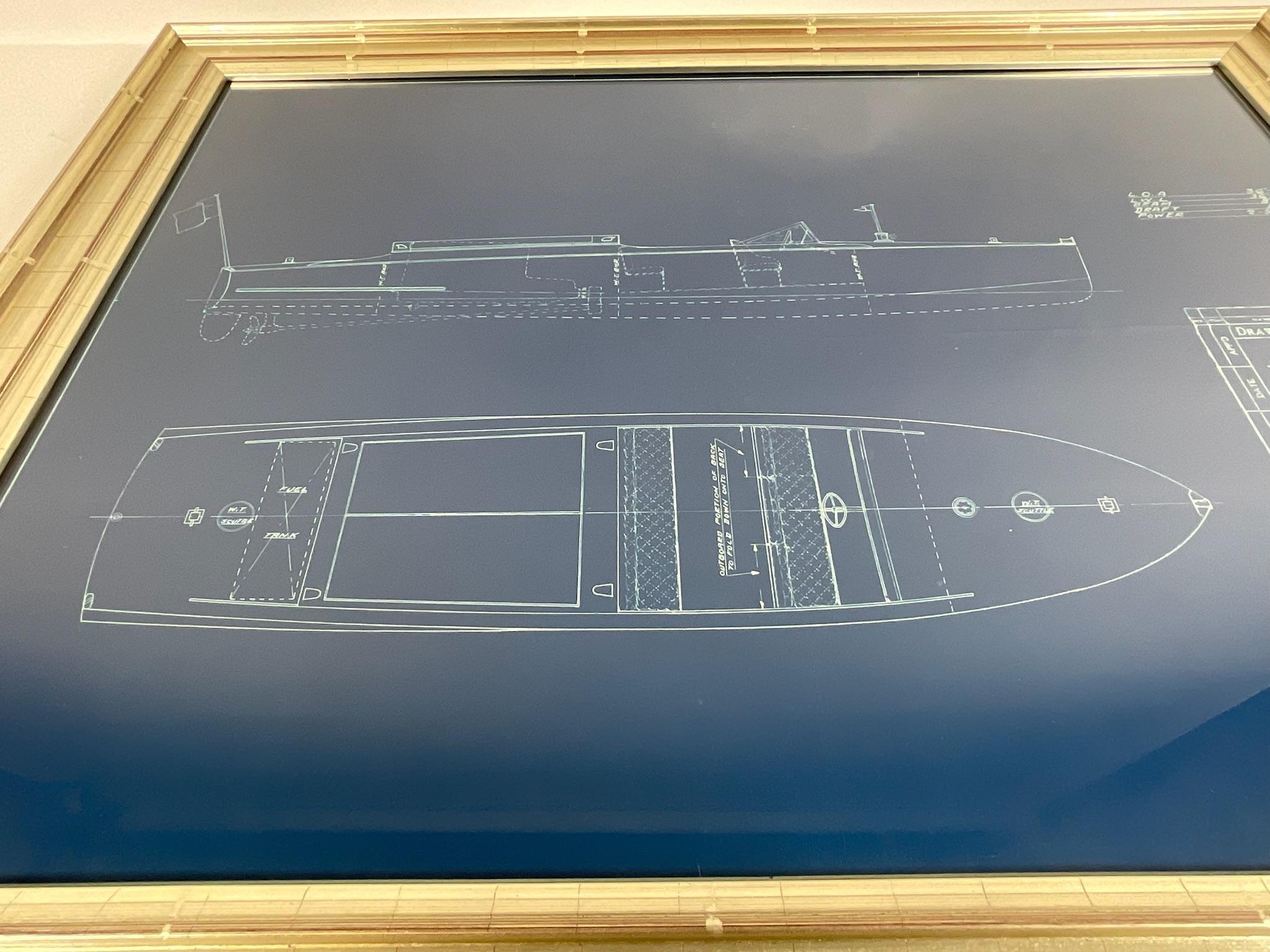 Paper Rare Boat Blueprint from George Lawley For Sale