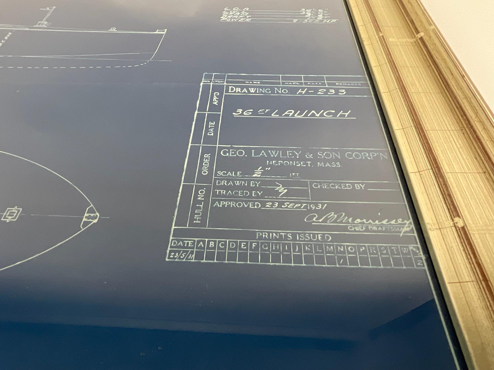 Rare Boat Blueprint from George Lawley For Sale 3