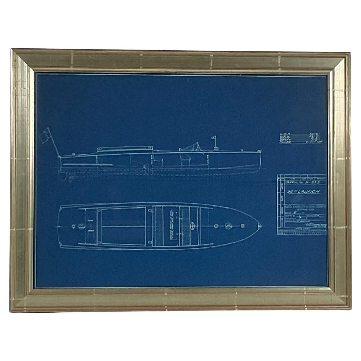 Rare Boat Blueprint from George Lawley For Sale