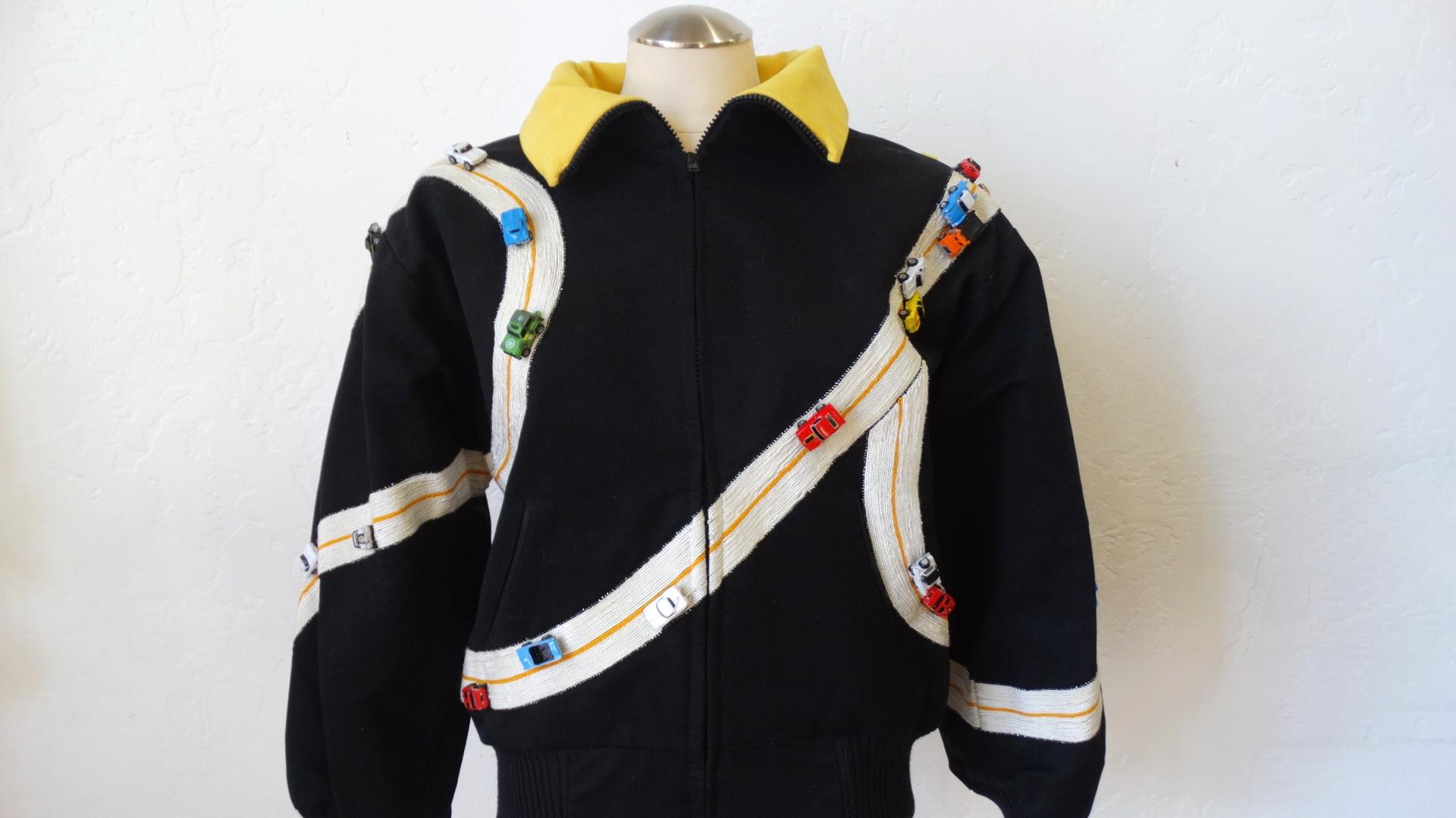 Women's or Men's Rare Bob Mackie Toy Race Car Oversized Bomber Jacket